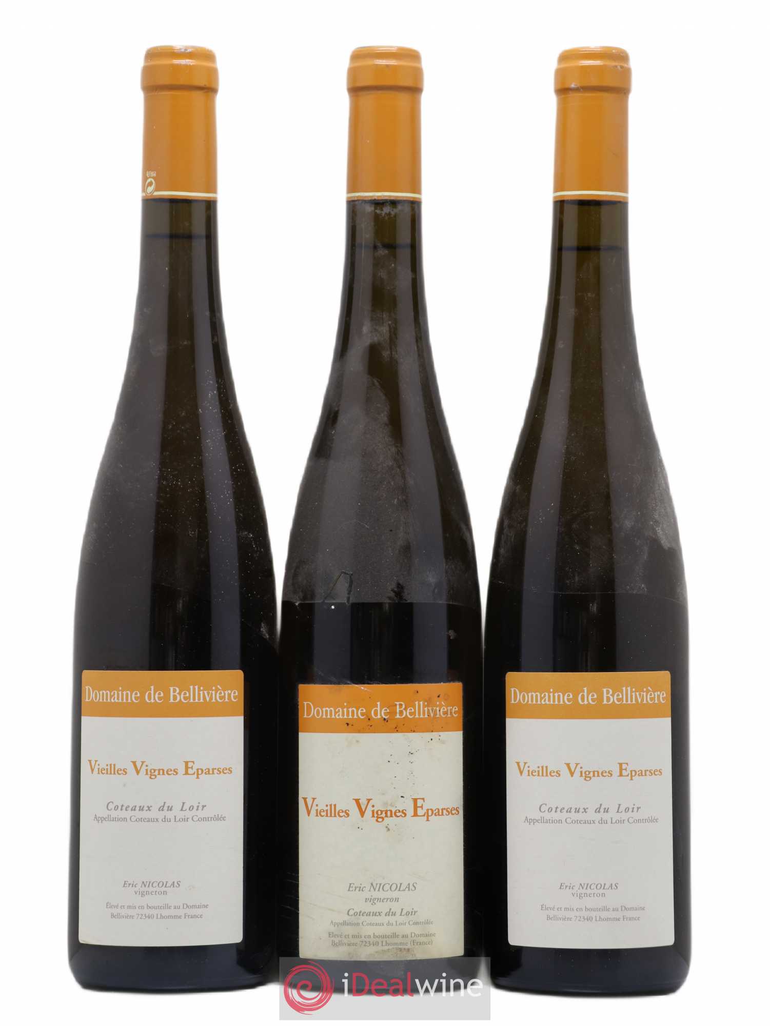Coteaux du Loir Vieilles Vignes Eparses Domaine de Bellivière 2008 - Lot de 3 bouteilles - 0