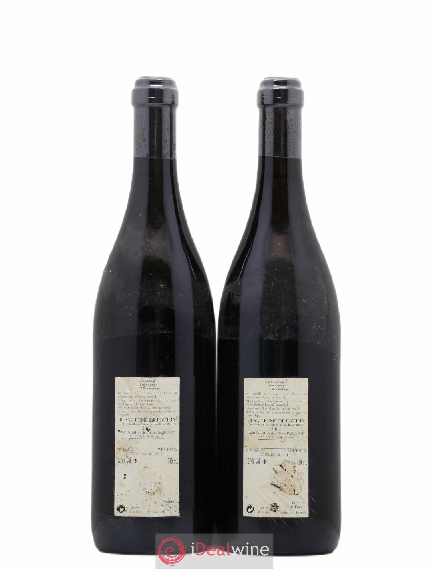 Vin de France (anciennement Pouilly-Fumé) Buisson Renard Dagueneau (Domaine Didier - Louis-Benjamin) 2007 - Lot de 2 bouteilles - 1
