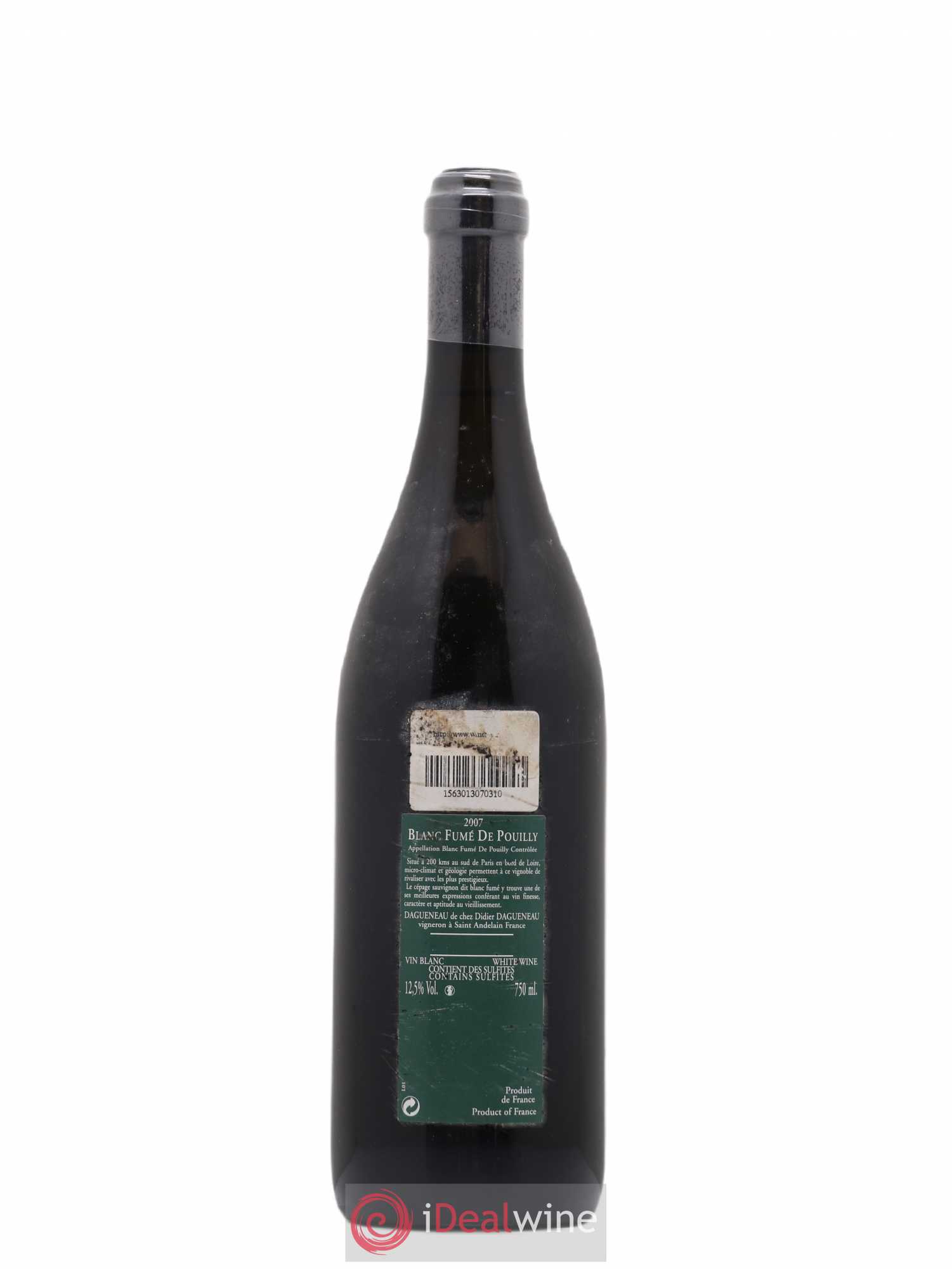 Vin de France (anciennement Pouilly-Fumé) Silex Dagueneau (Domaine Didier - Louis-Benjamin) 2007 - Lot de 1 bouteille - 1