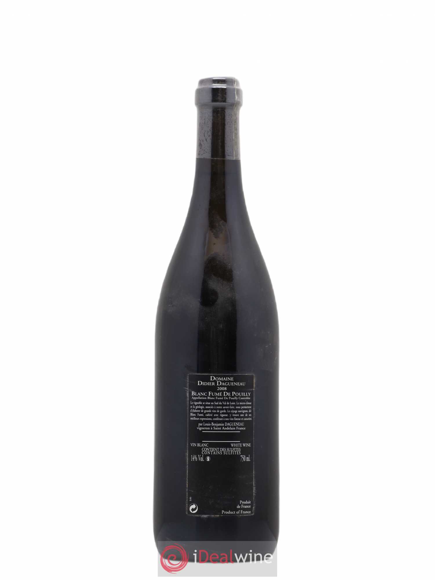 Vin de France (anciennement Pouilly-Fumé) Silex Dagueneau (Domaine Didier - Louis-Benjamin) 2008 - Lot de 1 bouteille - 1