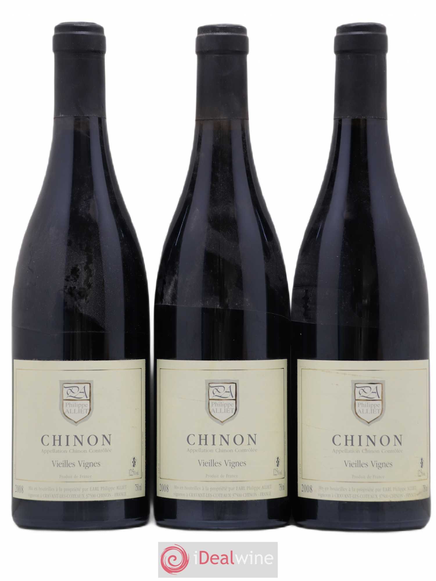 Chinon Vieilles Vignes Philippe Alliet 2008 - Lot de 3 bouteilles - 0
