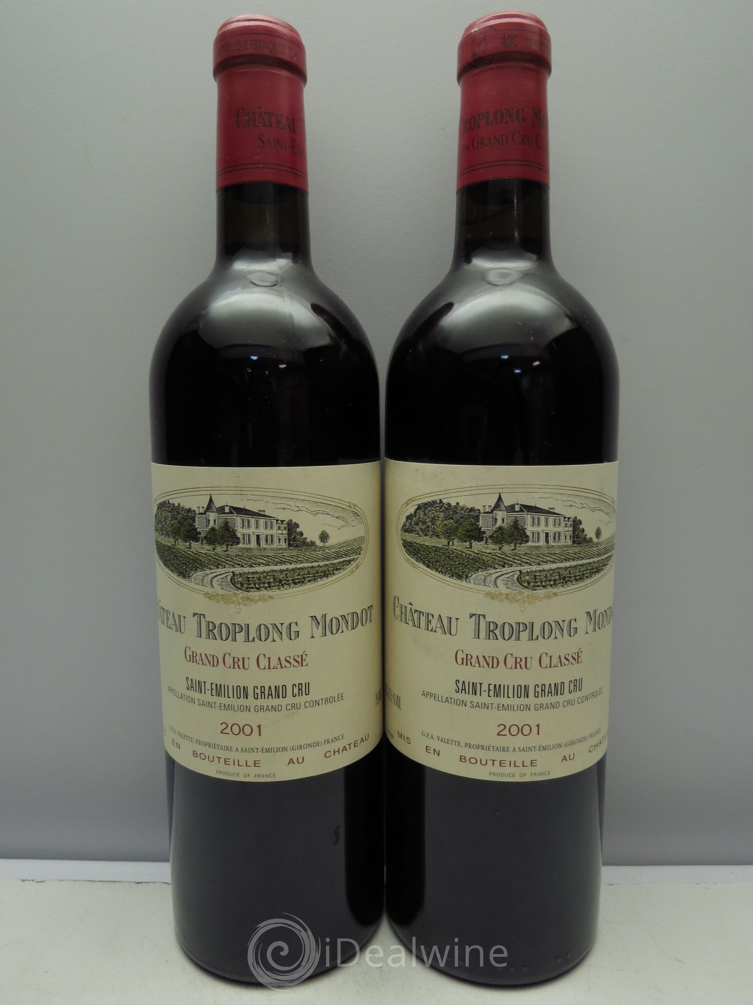 Château Troplong Mondot 1er Grand Cru Classé B 2001 - Lot de 2 bouteilles - 0