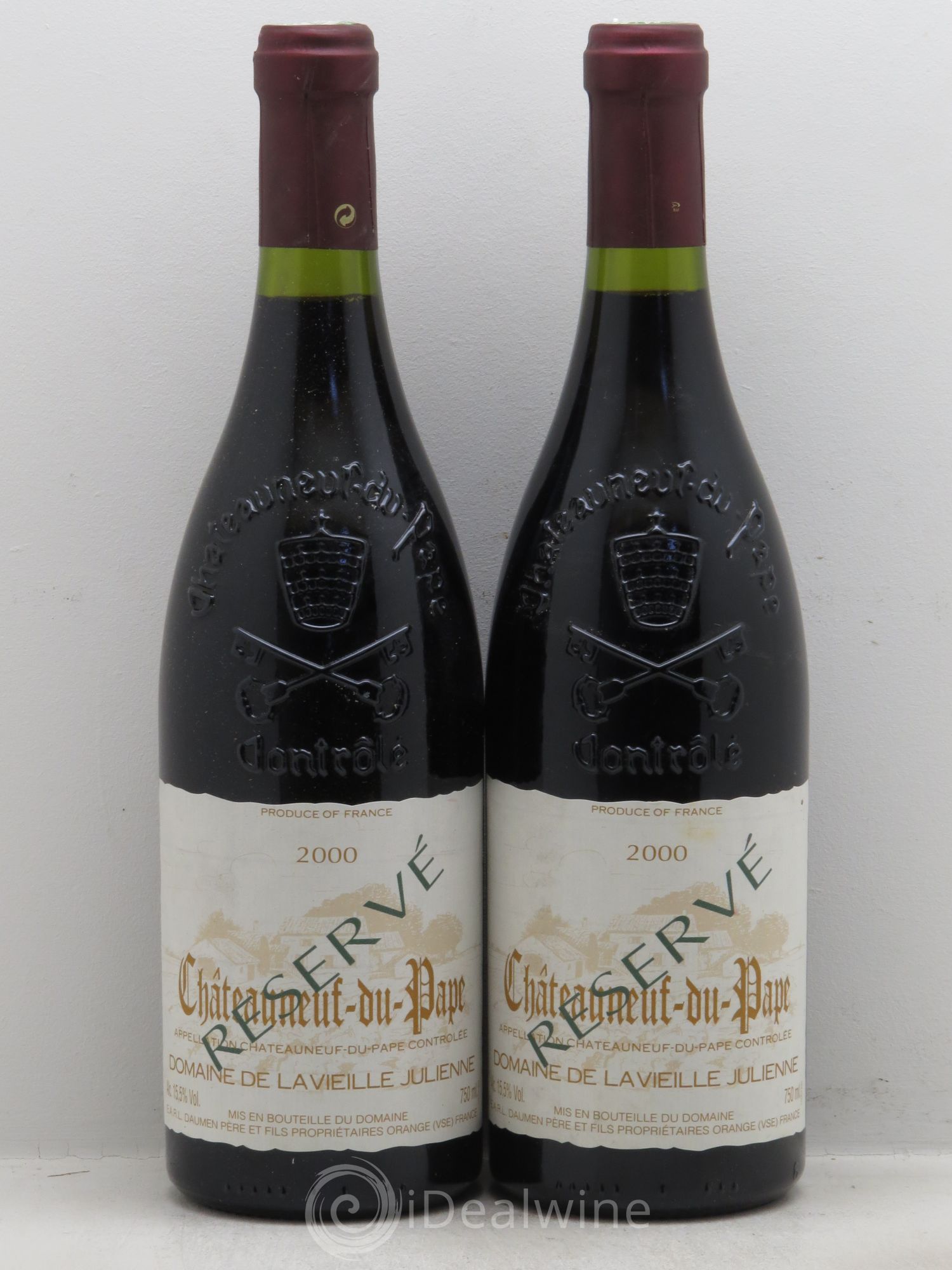Châteauneuf-du-Pape Vieille Julienne (Domaine de la) Réservé Jean-Paul Daumen 2000 - Lot de 2 bouteilles - 0