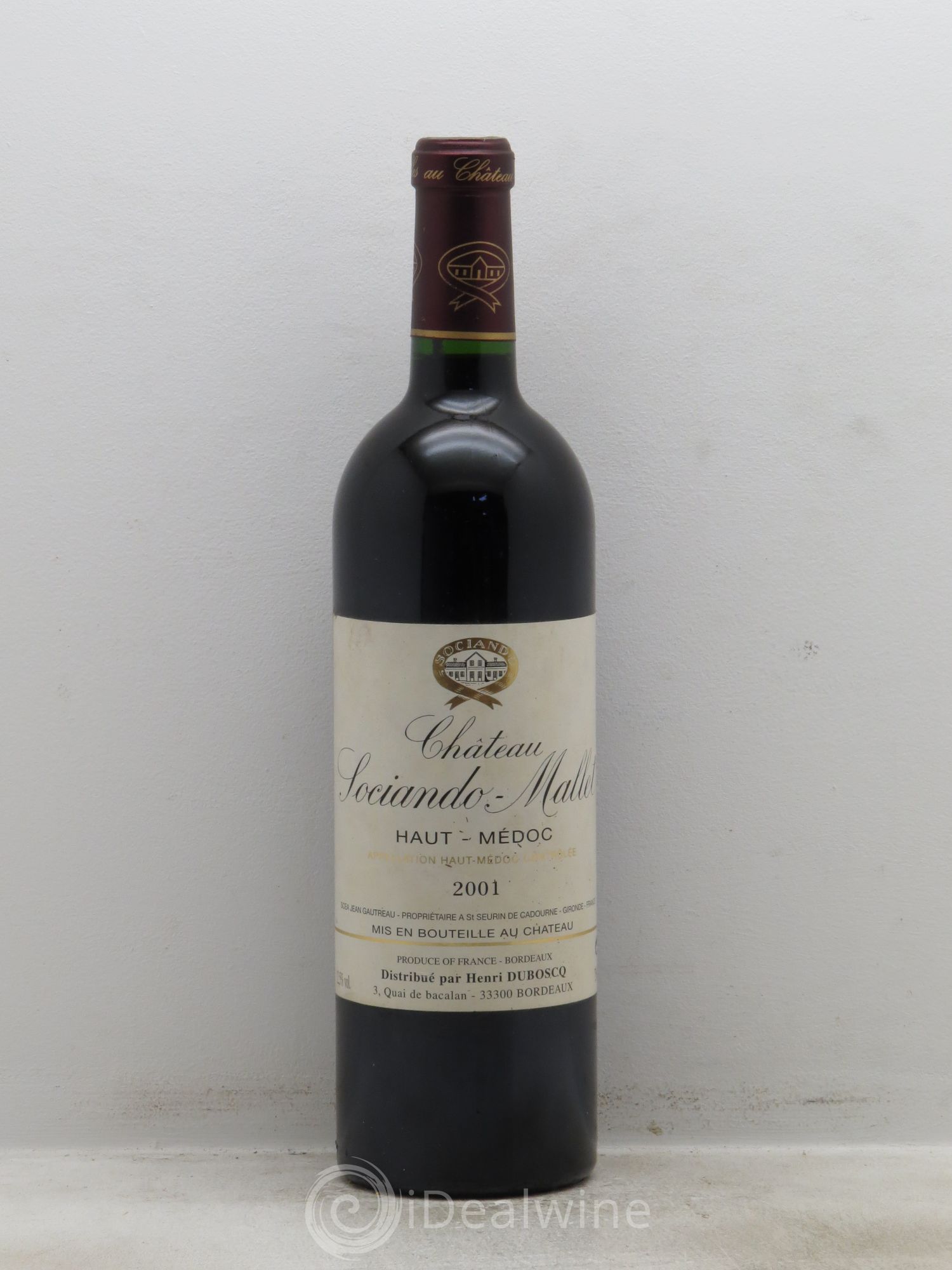 Château Sociando Mallet 2001 - Lot de 1 bouteille - 0