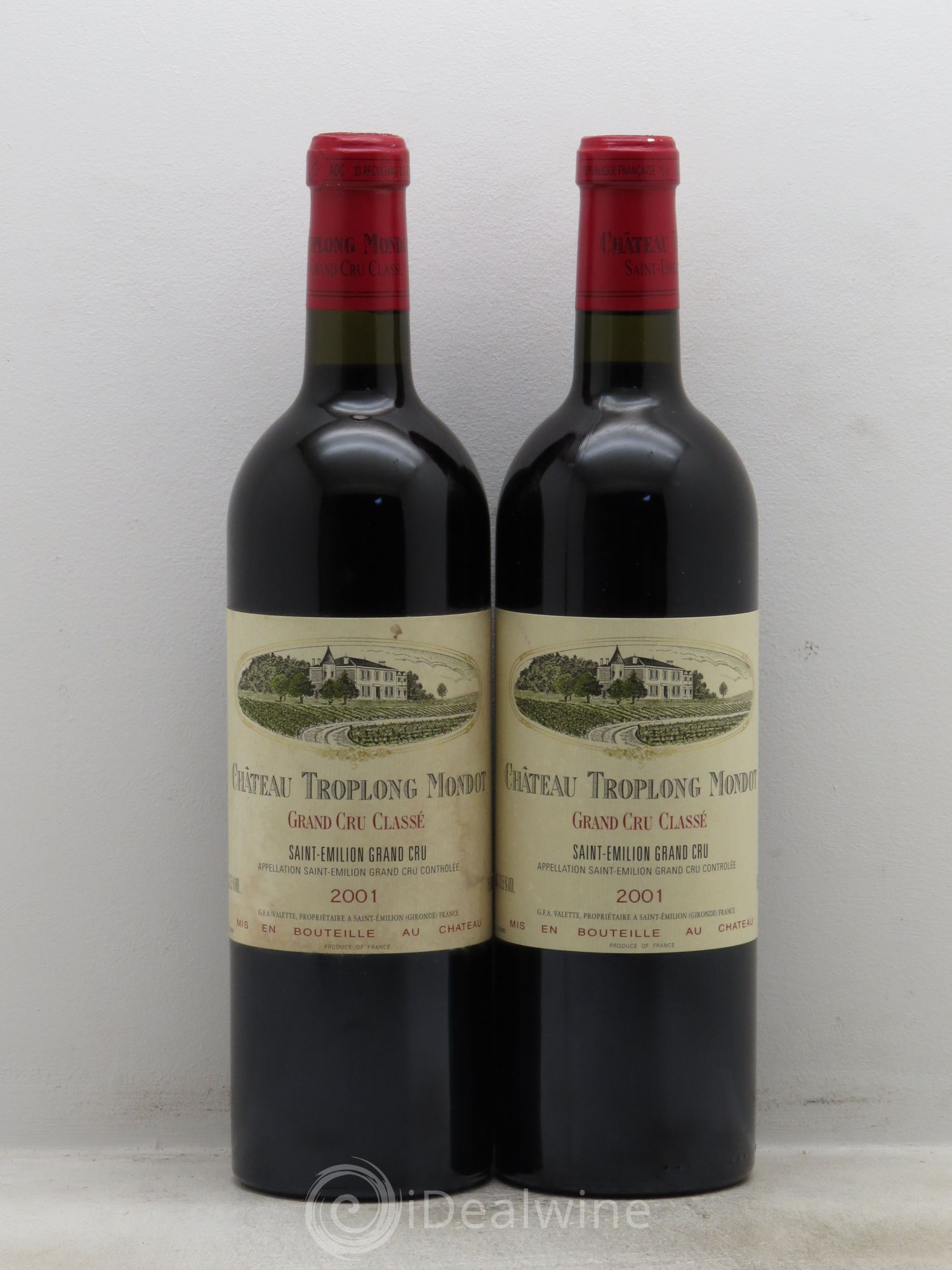 Château Troplong Mondot 1er Grand Cru Classé B 2001 - Lot de 2 bouteilles - 0