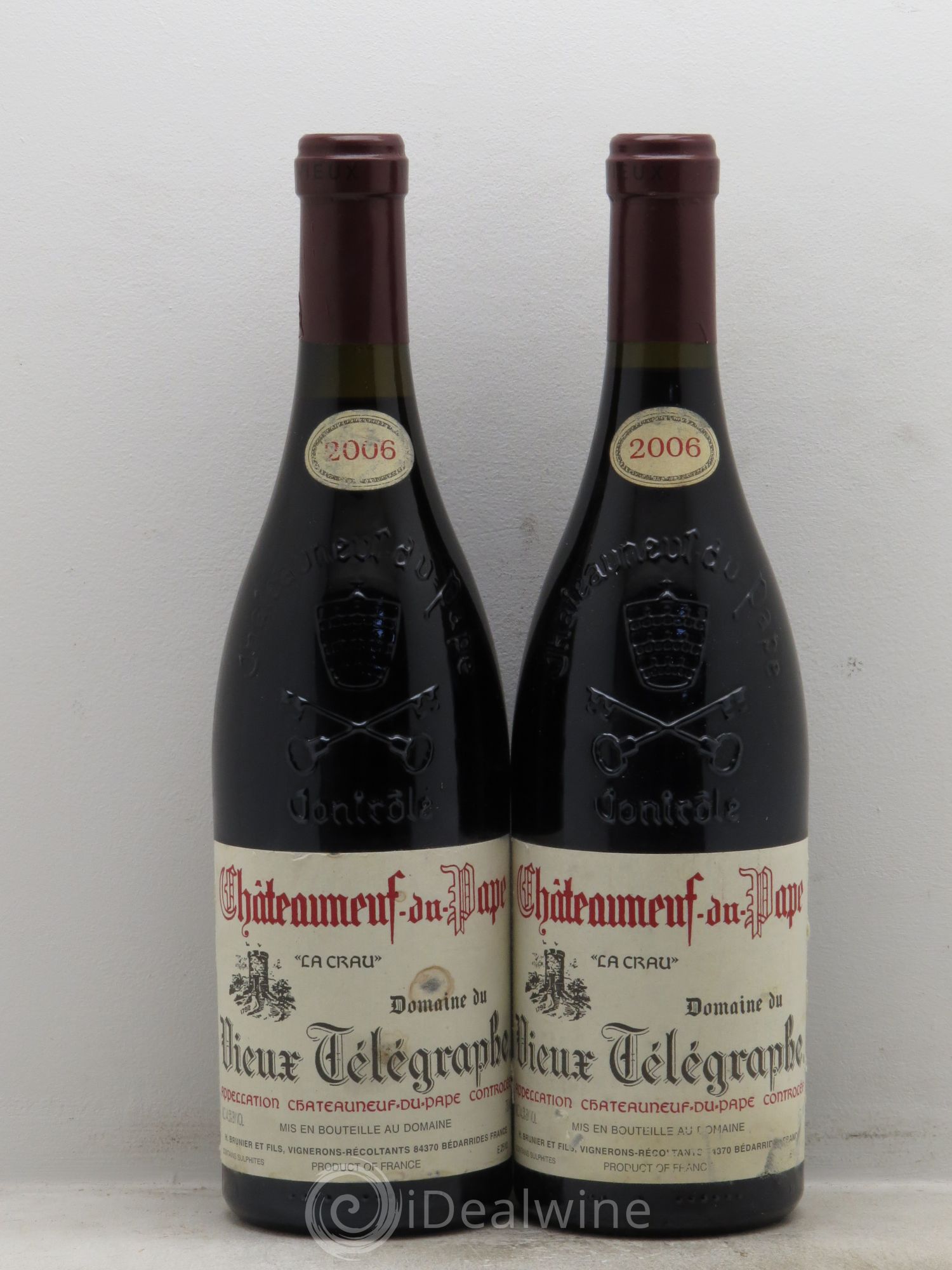 Châteauneuf-du-Pape Vieux Télégraphe (Domaine du) Vignobles Brunier 2006 - Lot de 2 bouteilles - 0