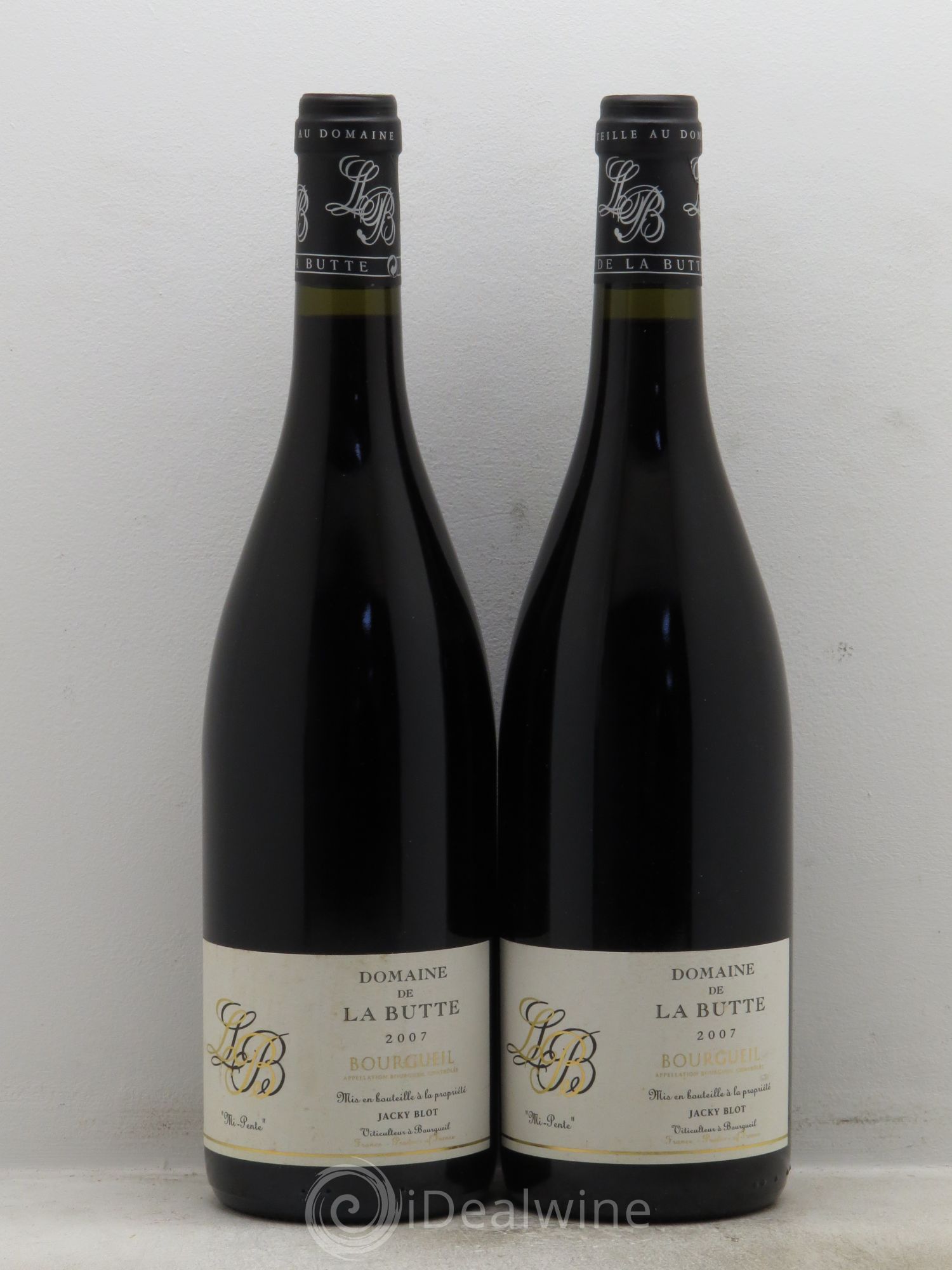 Bourgueil Mi-Pente Domaine de La Butte - Jacky Blot 2007 - Lot de 2 bouteilles - 0