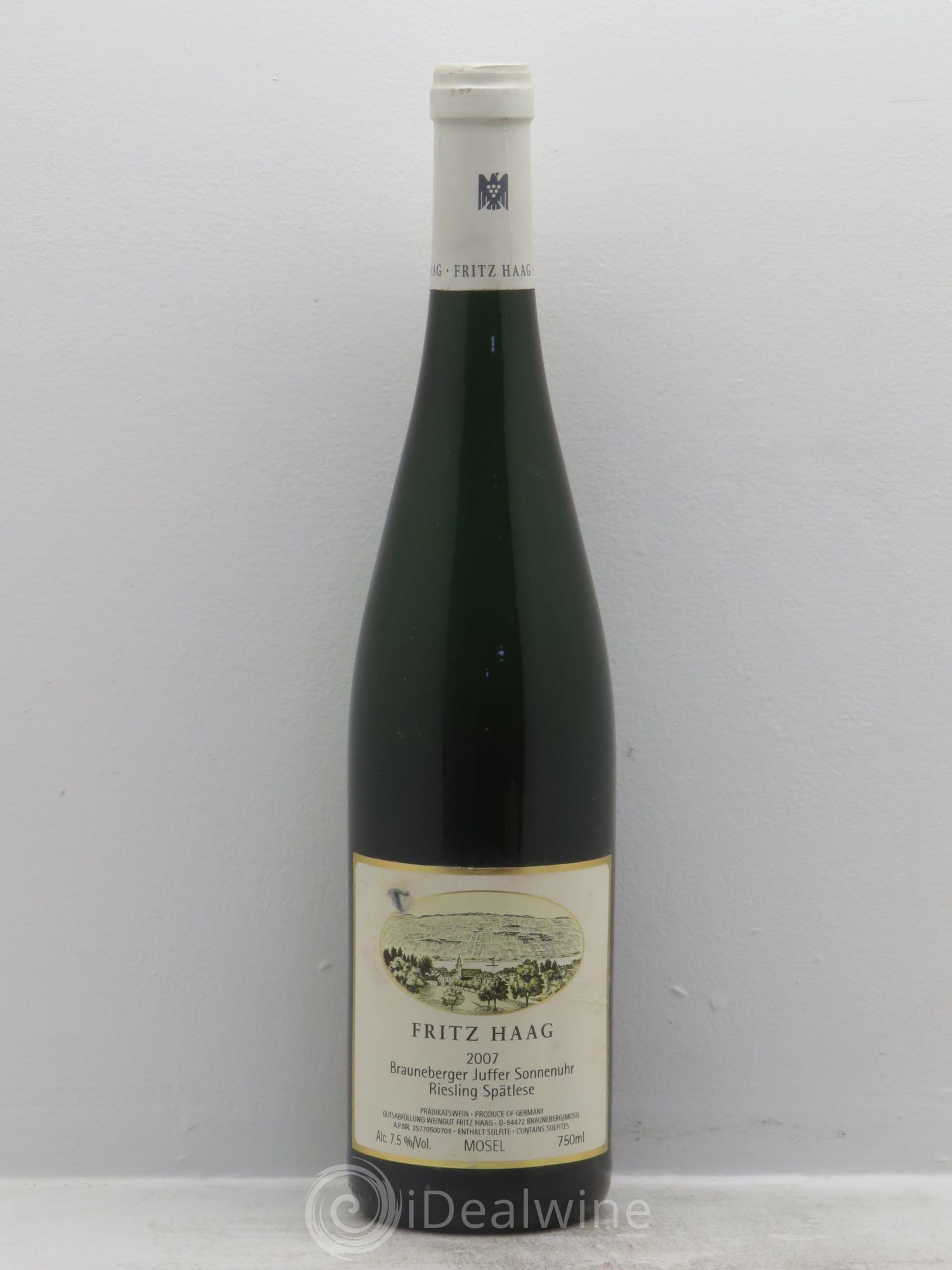 Riesling Riesling Spätlese Mosel Saar Ruwer Weingut Fritz Haag Brauneberger Juffer Sonnenuhr 2007 - Lotto di 1 bottiglia - 0