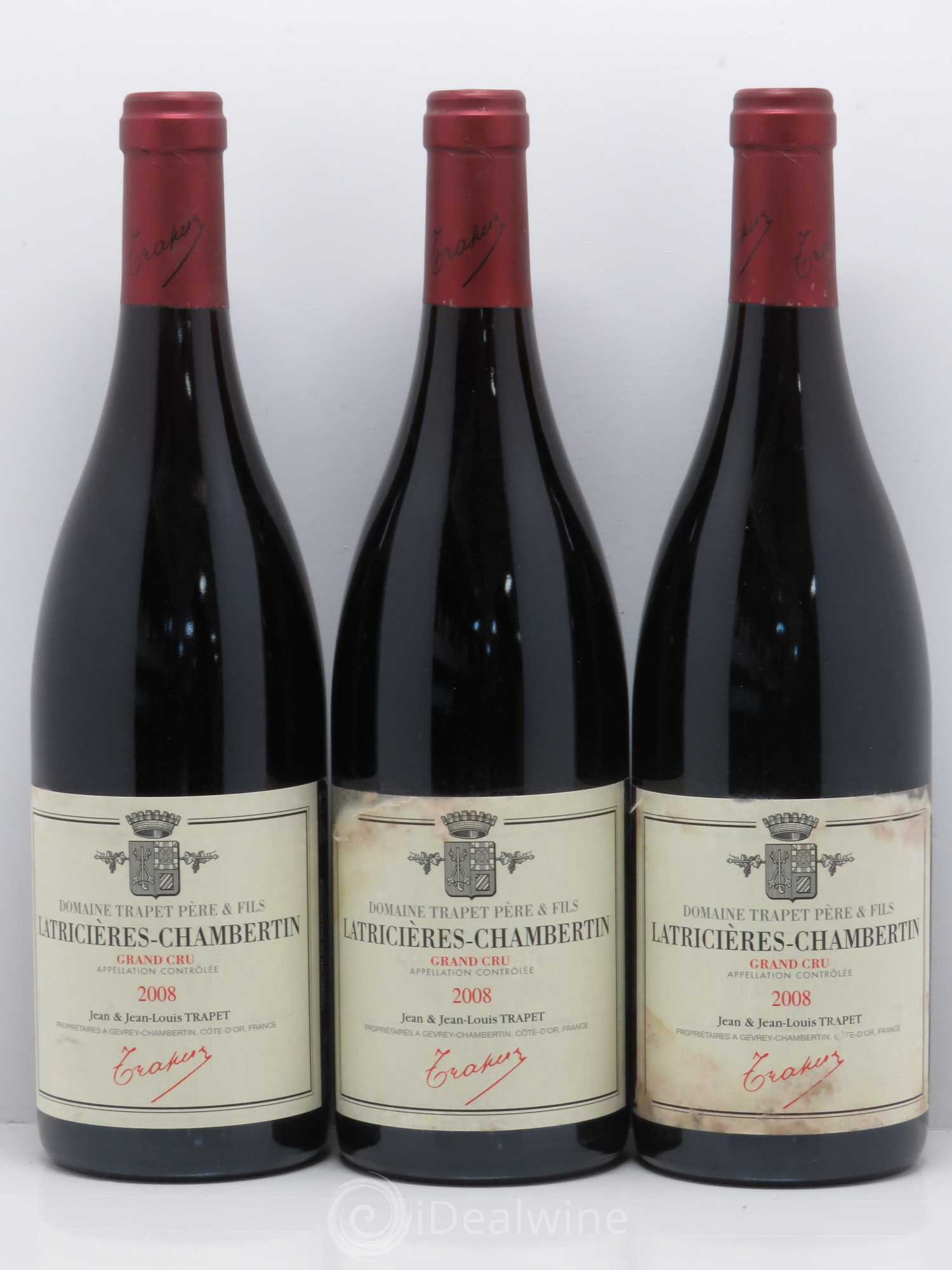 Latricières-Chambertin Grand Cru Domaine Trapet 2008 - Lot de 3 bouteilles - 0