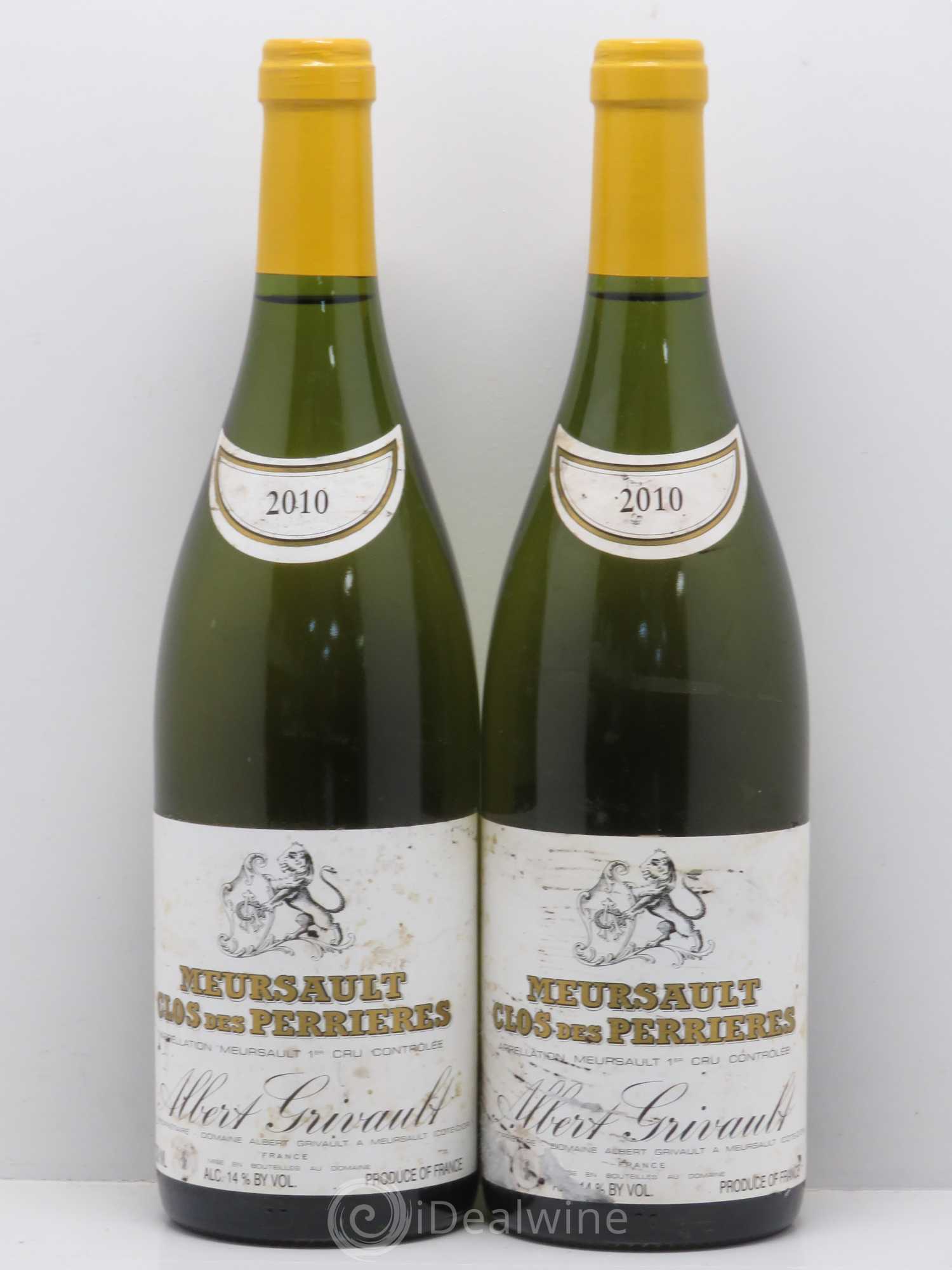 Meursault 1er Cru Clos des Perrières Monopole Albert Grivault 2010 - Lot de 2 bouteilles - 0