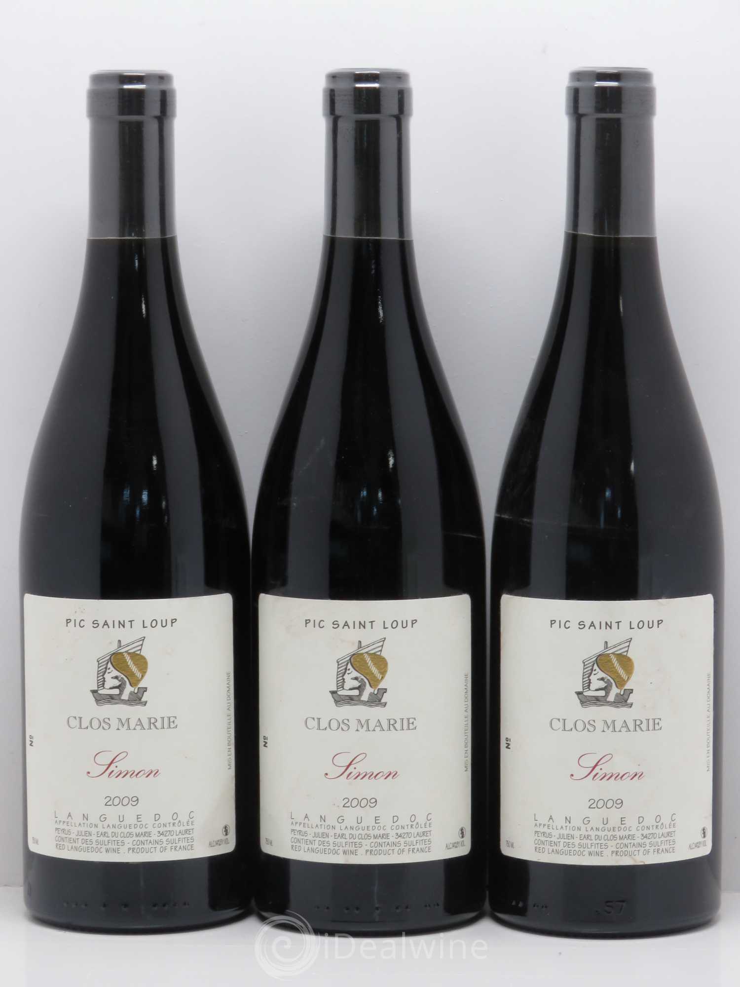 Pic Saint-Loup Clos Marie Cuvée Simon Christophe Peyrus et Françoise Julien 2009 - Lot de 3 bouteilles - 0