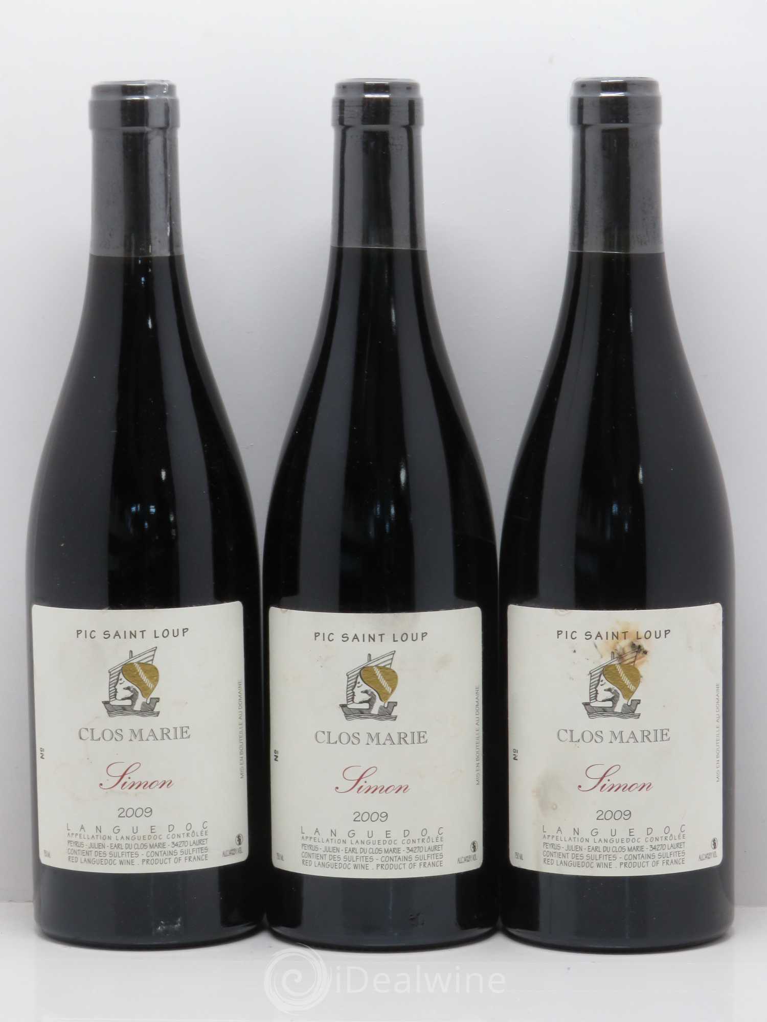 Pic Saint-Loup Clos Marie Cuvée Simon Christophe Peyrus et Françoise Julien 2009 - Lot de 3 bouteilles - 0
