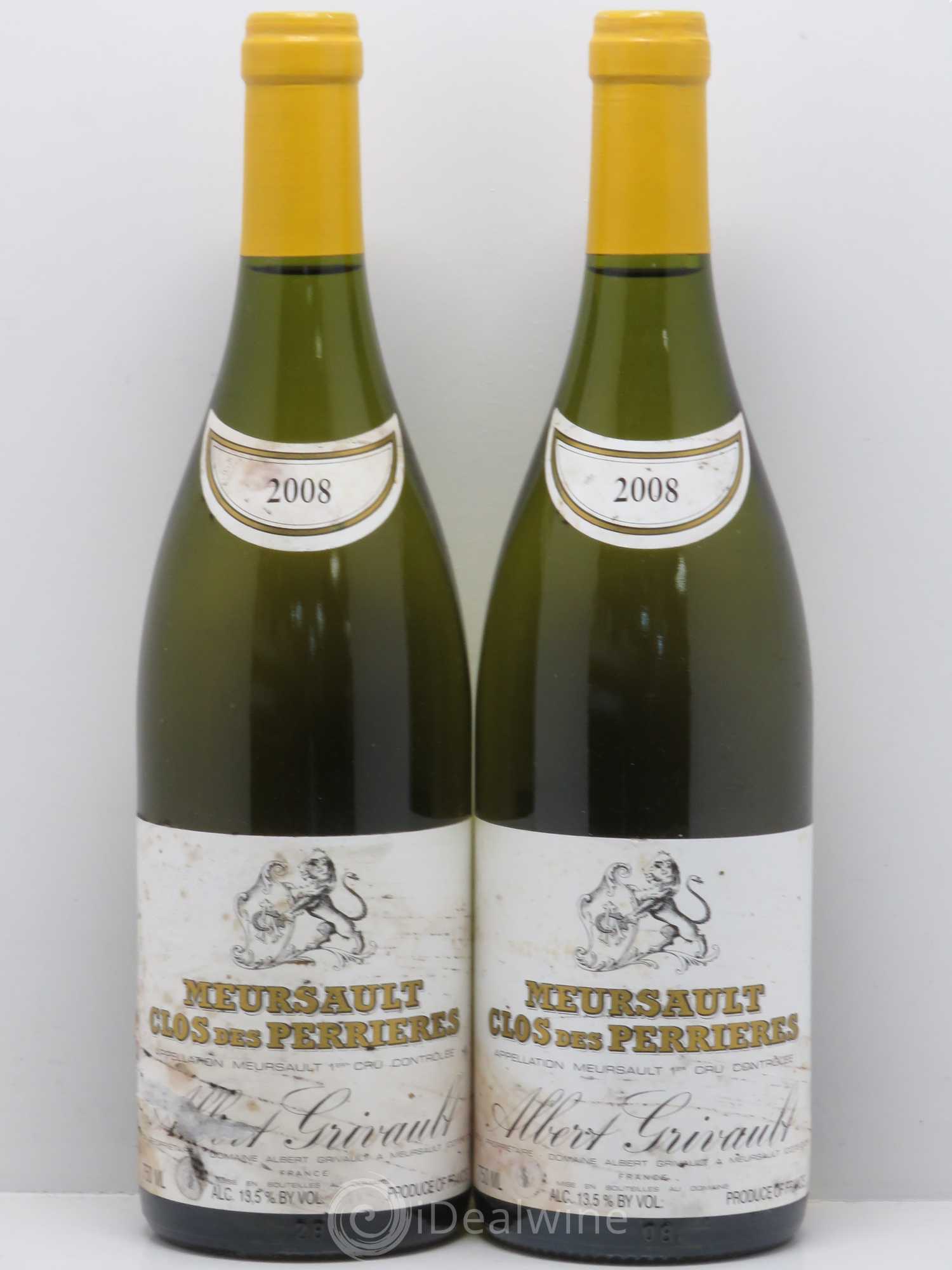 Meursault 1er Cru Clos des Perrières Monopole Albert Grivault 2008 - Lot de 2 bouteilles - 0