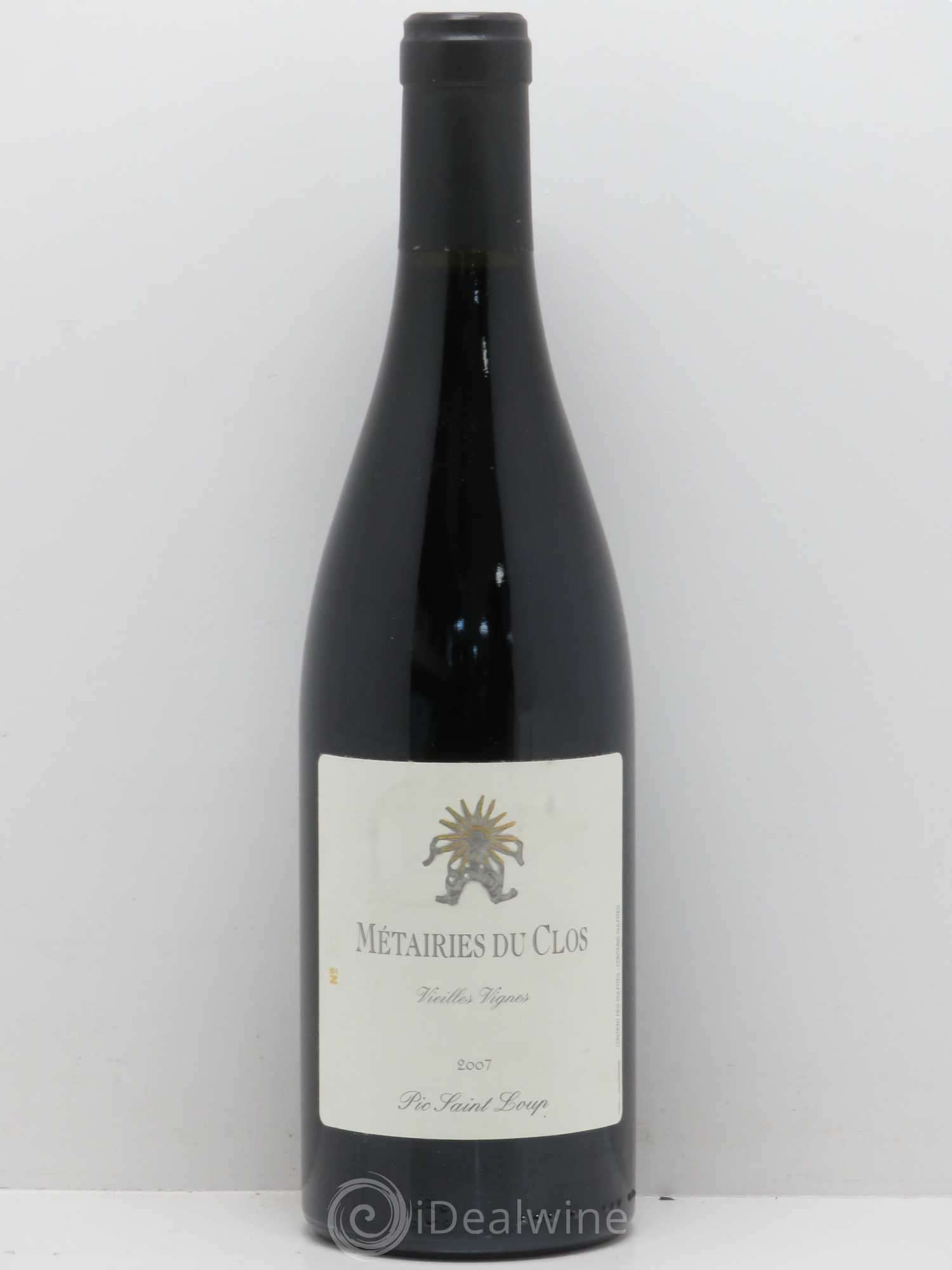 Pic Saint-Loup Les Métairies du Clos Vieilles Vignes Christophe Peyrus et Françoise Julien Vieilles Vignes 2007 - Lot de 1 bouteille - 0