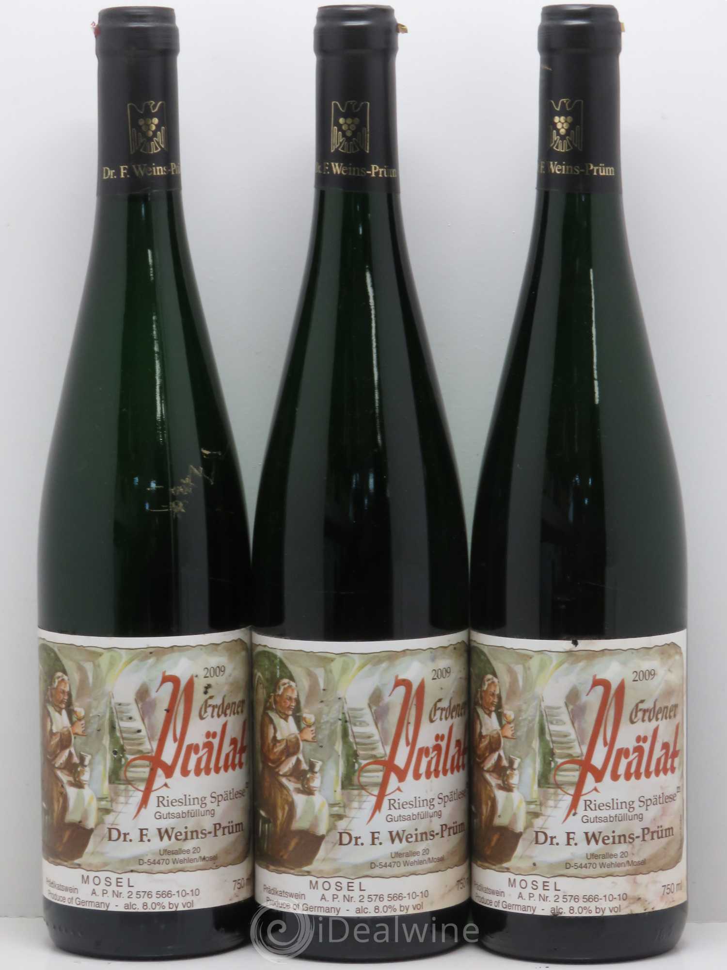 Riesling Weingut Dr Weins-Prüm Erdener Prälät Spätlese 2009 - Lotto di 3 bottiglie - 0