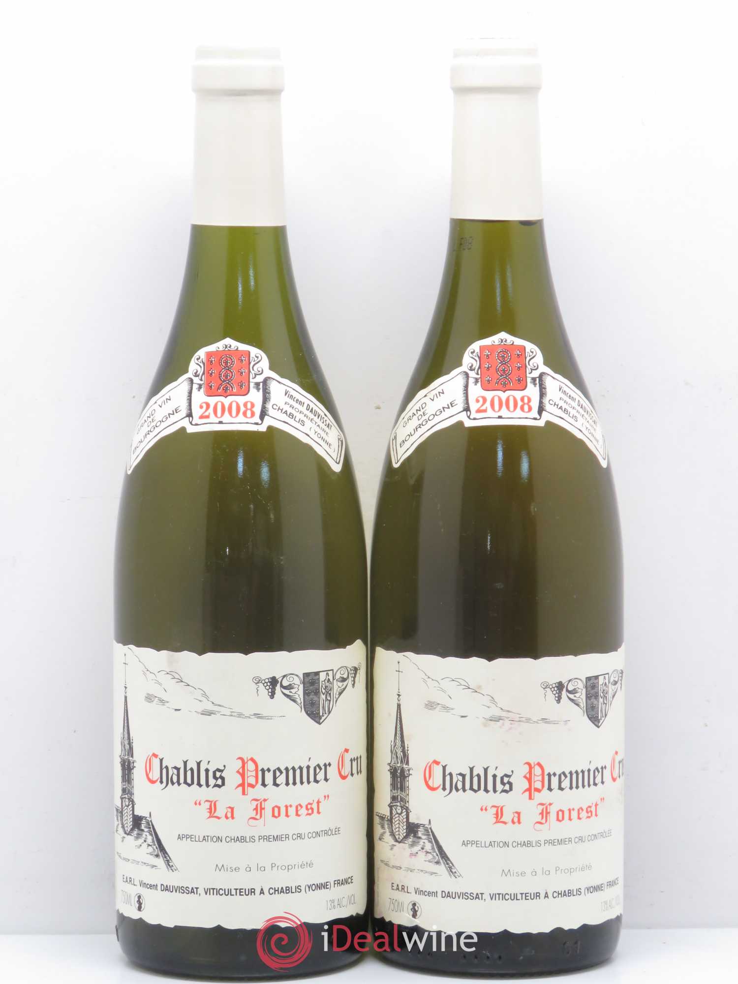 Chablis 1er Cru La Forest Vincent Dauvissat (Domaine) 2008 - Lot de 2 bouteilles - 0
