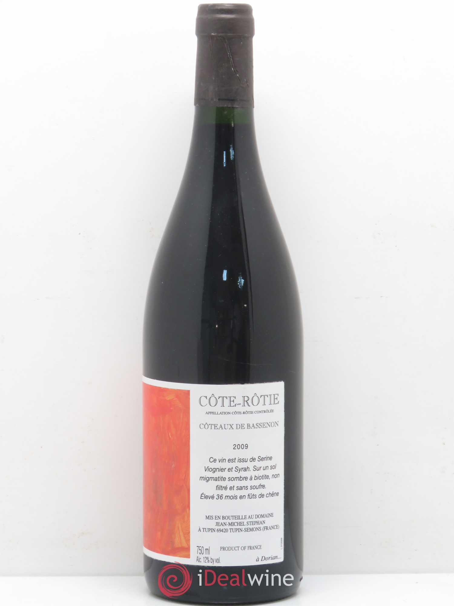 Côte-Rôtie Coteaux de Bassenon Jean-Michel Stephan 2009 - Lot de 1 bouteille - 0