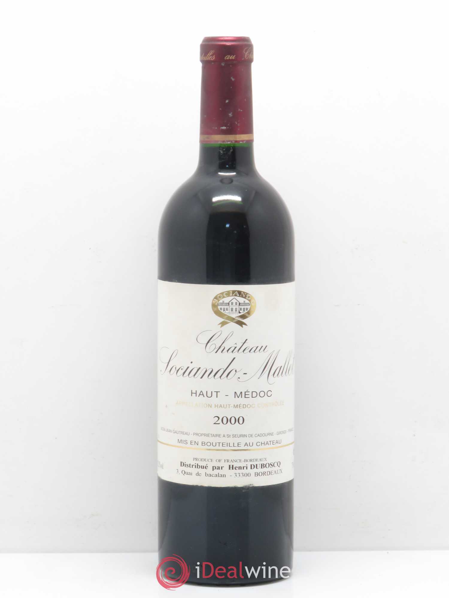Château Sociando Mallet 2000 - Lot de 1 bouteille - 0