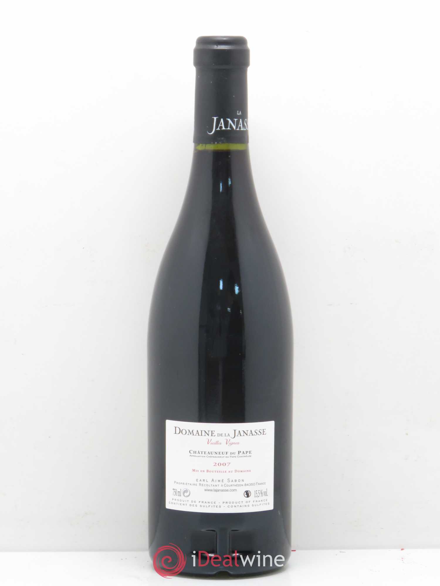 Châteauneuf-du-Pape Cuvée Vieilles Vignes La Janasse (Domaine de) 2007 - Lot de 1 bouteille - 1