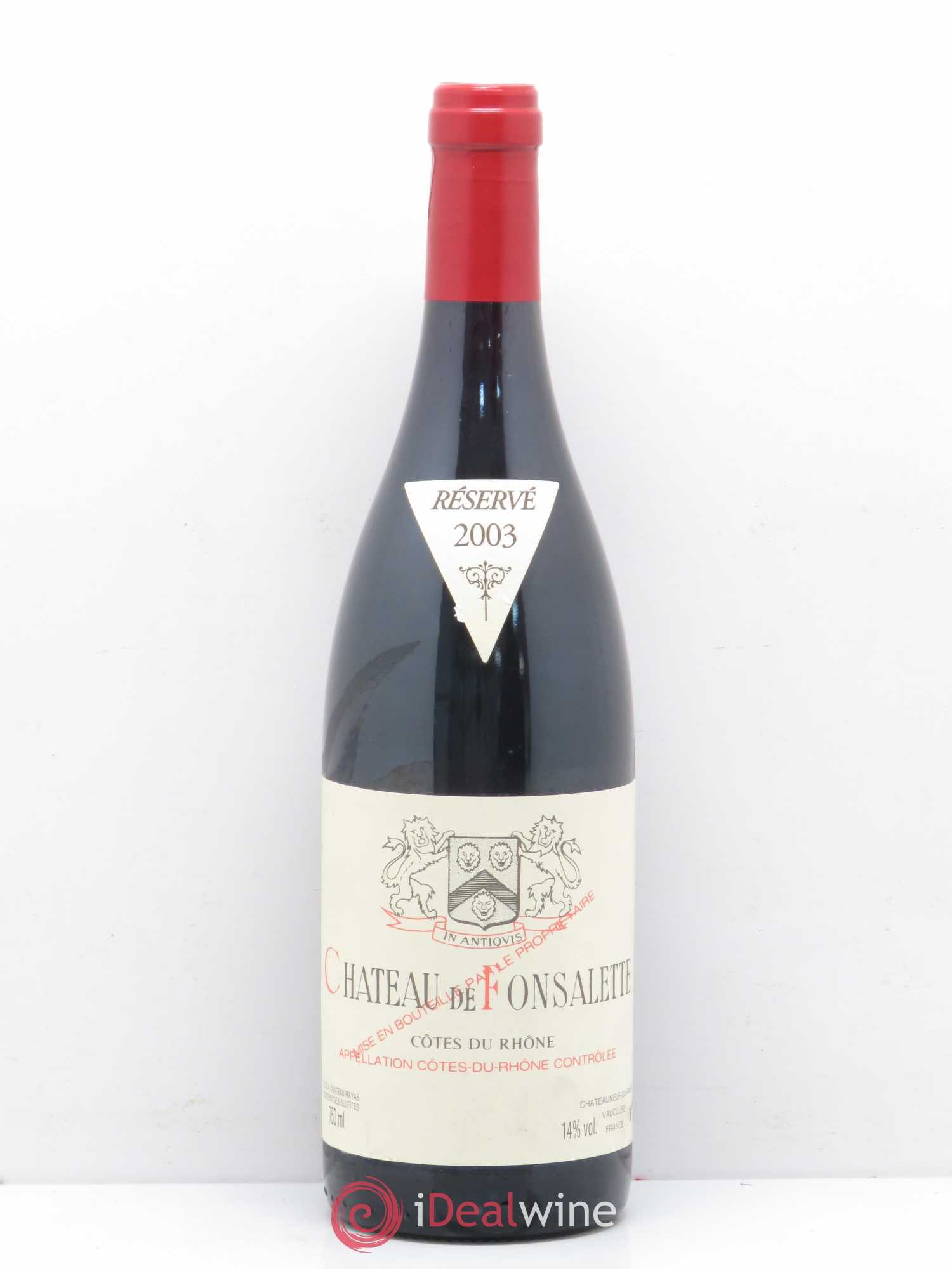 Côtes-du-Rhône Château de Fonsalette Emmanuel Reynaud 2003 - Lot de 1 bouteille - 0