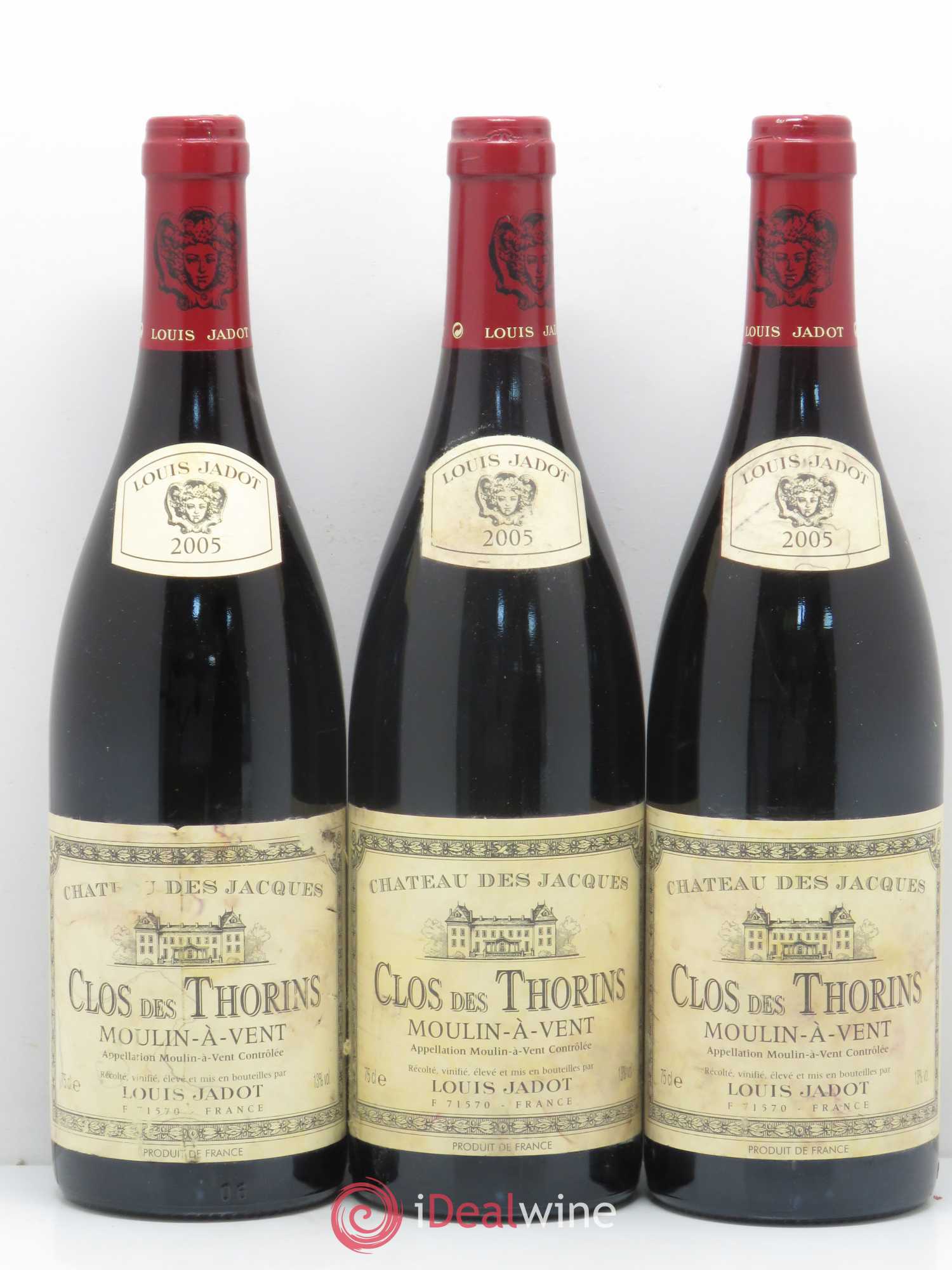 Moulin-à-Vent Château des Jacques Clos des Thorins 2005 - Lot de 3 bouteilles - 0