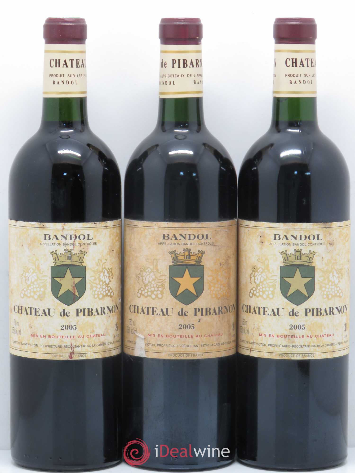 Bandol Château de Pibarnon Comte de Saint-Victor 2005 - Lot de 3 bouteilles - 0