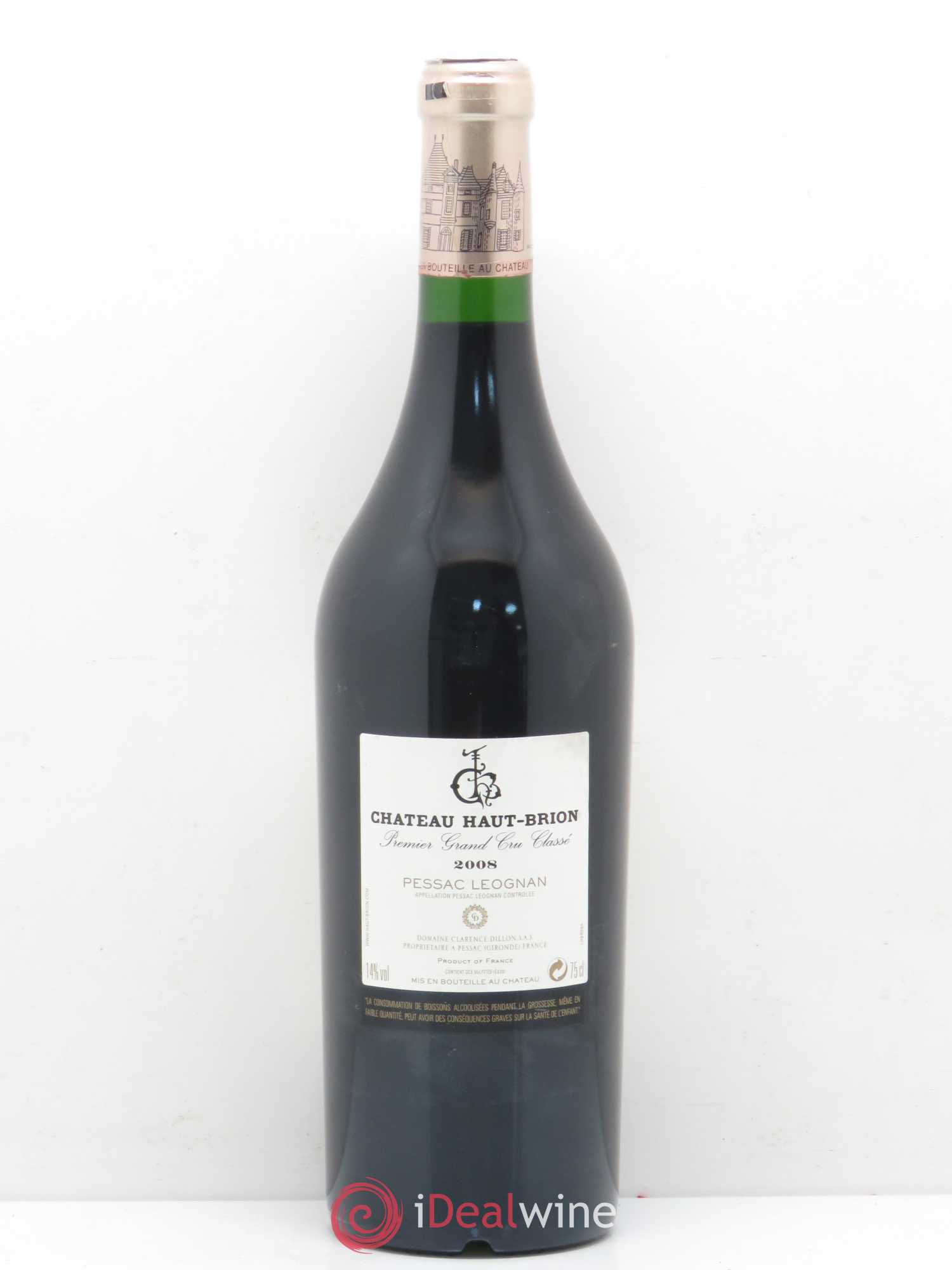 Château Haut Brion 1er Grand Cru Classé 2008 - Lot de 1 bouteille - 1