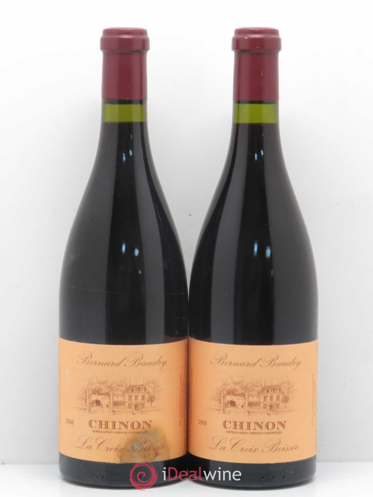 Chinon La Croix Boissée Bernard Baudry 2008 - Lot de 2 bouteilles - 0