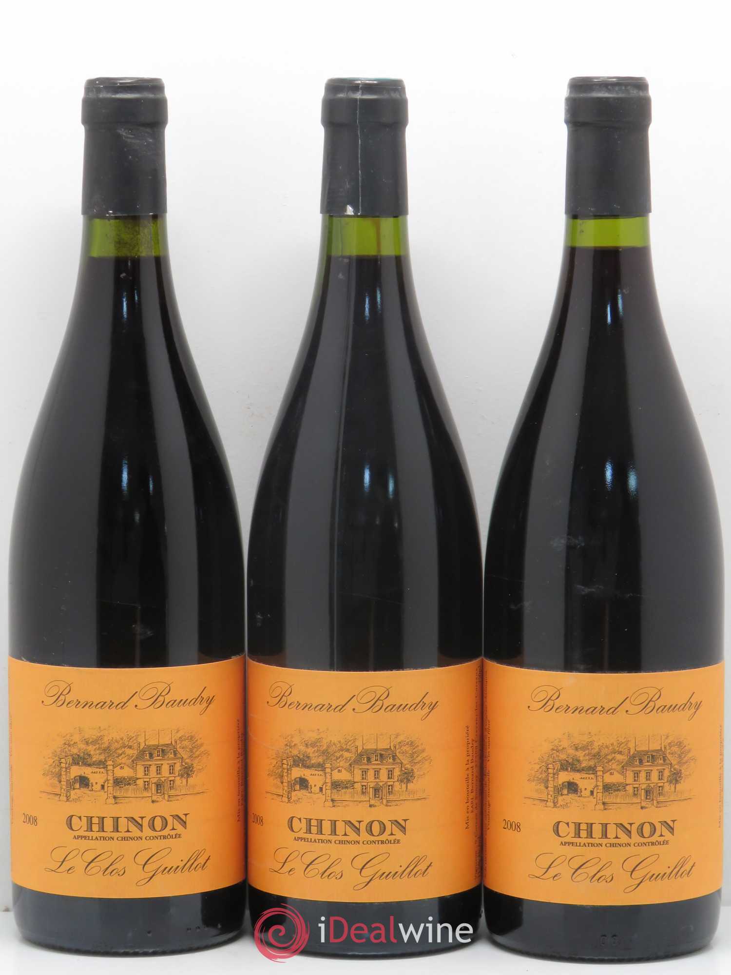 Chinon Le Clos Guillot Bernard Baudry 2008 - Lot de 3 bouteilles - 0