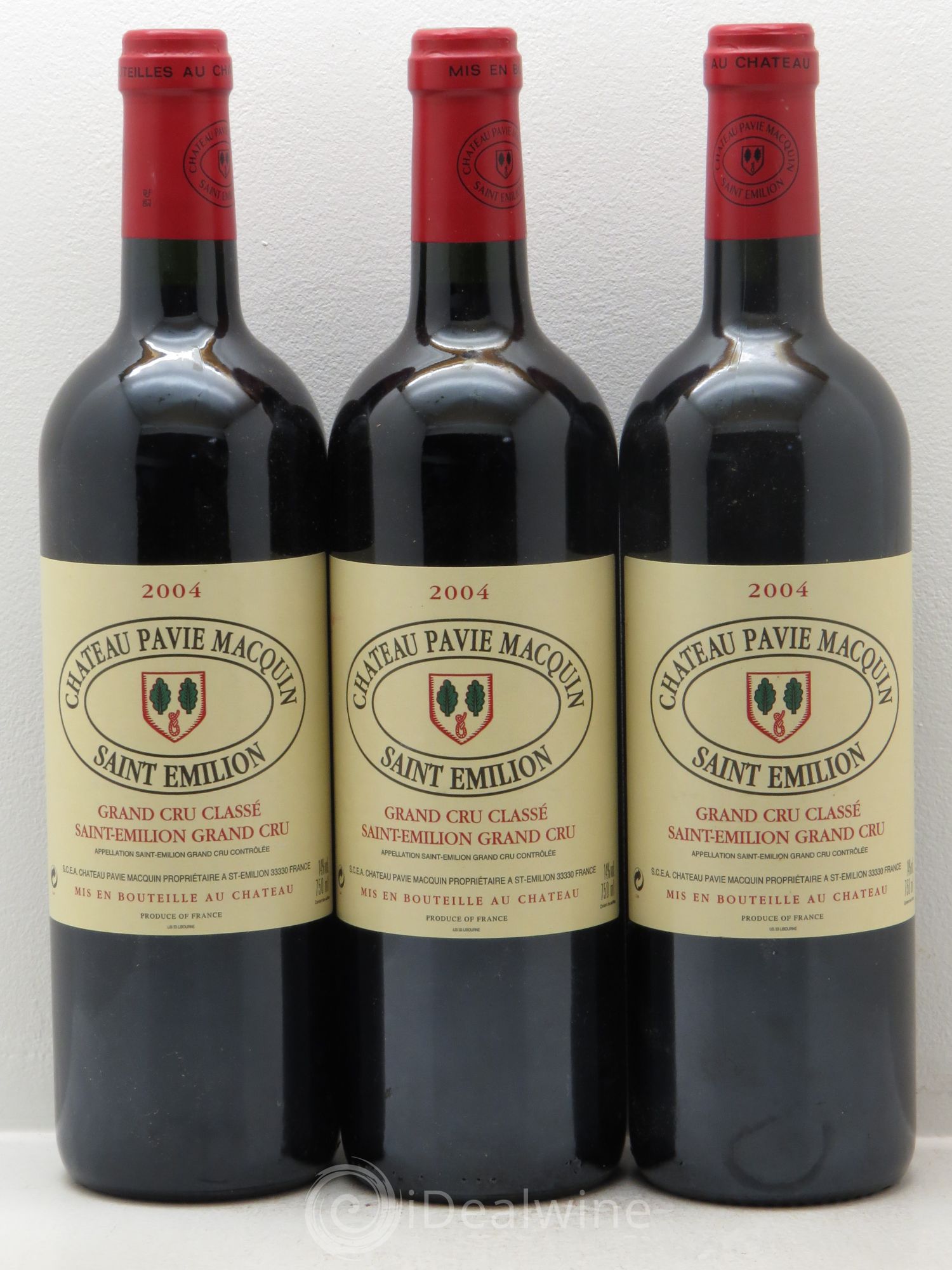 Château Pavie Macquin 1er Grand Cru Classé B 2004 - Lot de 3 bouteilles - 0