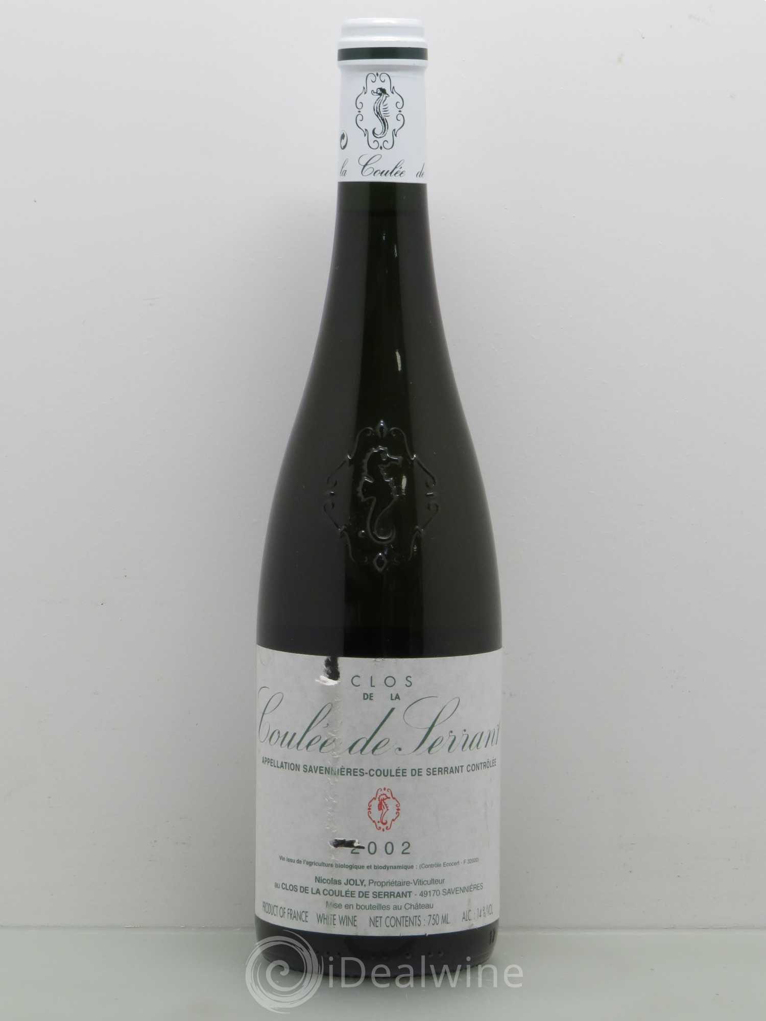 Savennières Clos de la Coulée de Serrant Vignobles de la Coulée de Serrant - Nicolas Joly 2002 - Lot de 1 bouteille - 0