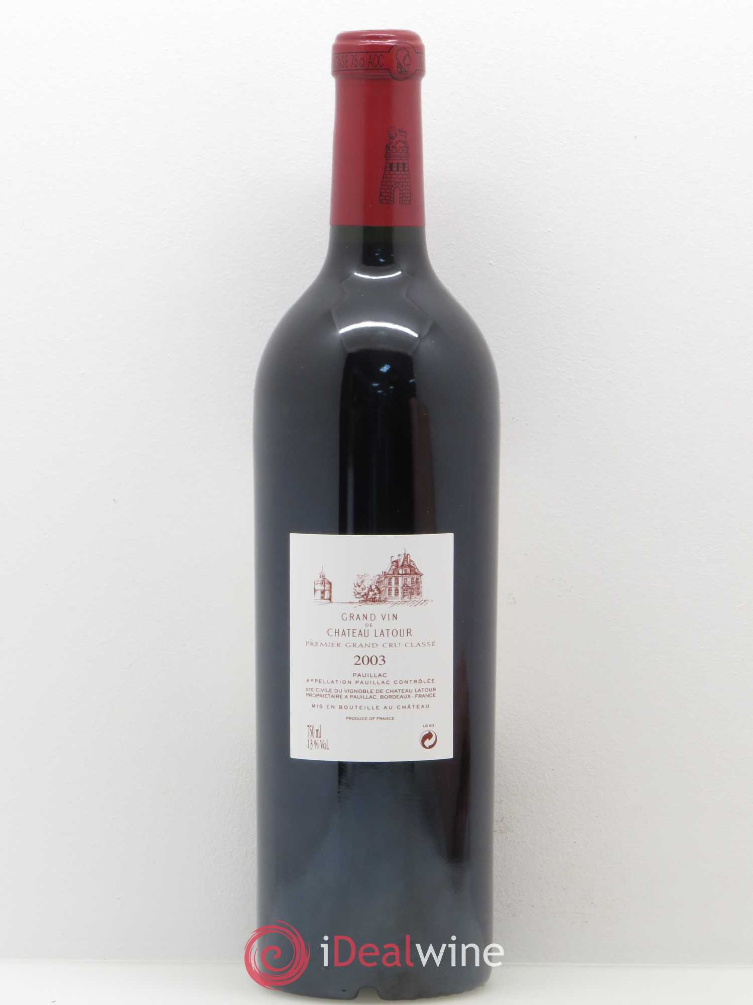 Château Latour 1er Grand Cru Classé 2003 - Lot de 1 bouteille - 1