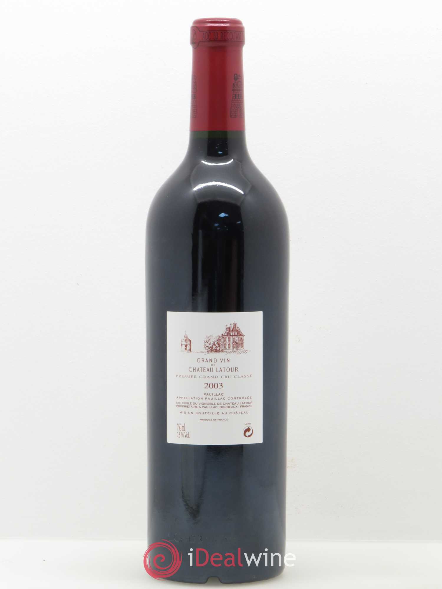 Château Latour 1er Grand Cru Classé 2003 - Lot de 1 bouteille - 1
