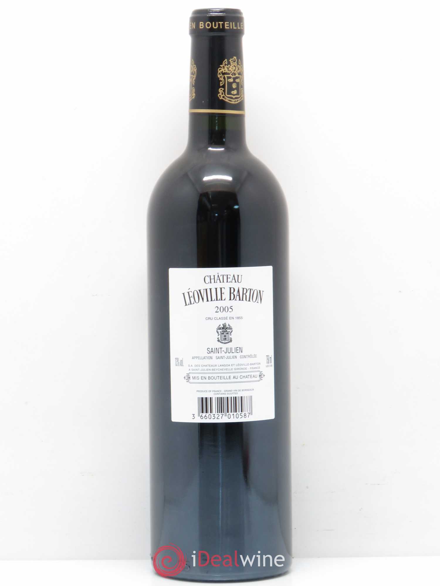 Château Léoville Barton 2ème Grand Cru Classé 2005 - Lot de 1 bouteille - 1