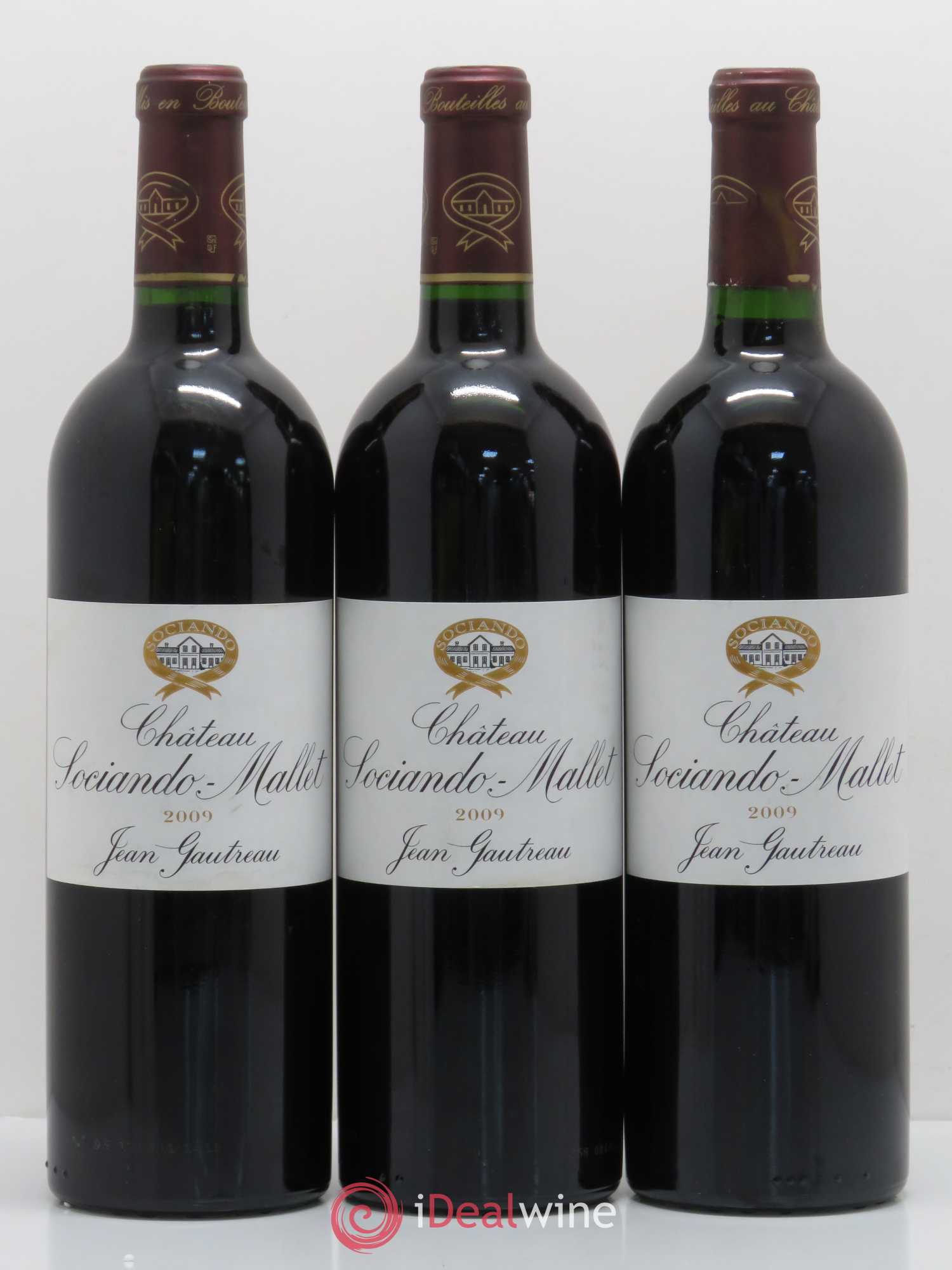 Château Sociando Mallet 2009 - Lot de 3 bouteilles - 0
