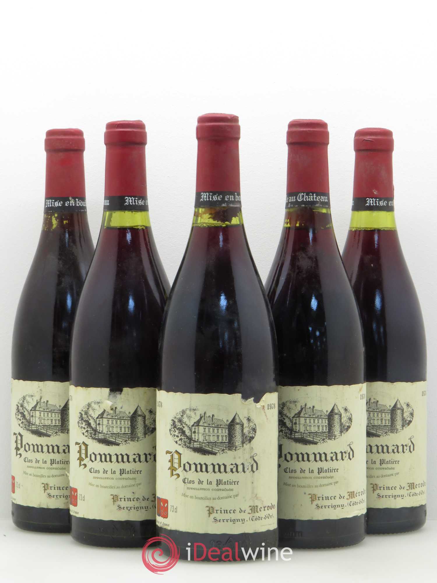 Pommard Clos de La Platière Prince de Merode 1978 - Posten von 5 Flaschen - 0