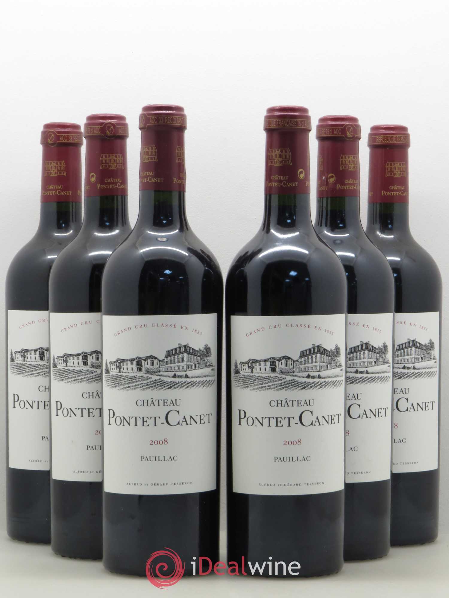 Château Pontet Canet 5ème Grand Cru Classé 2008 - Lot de 6 bouteilles - 0