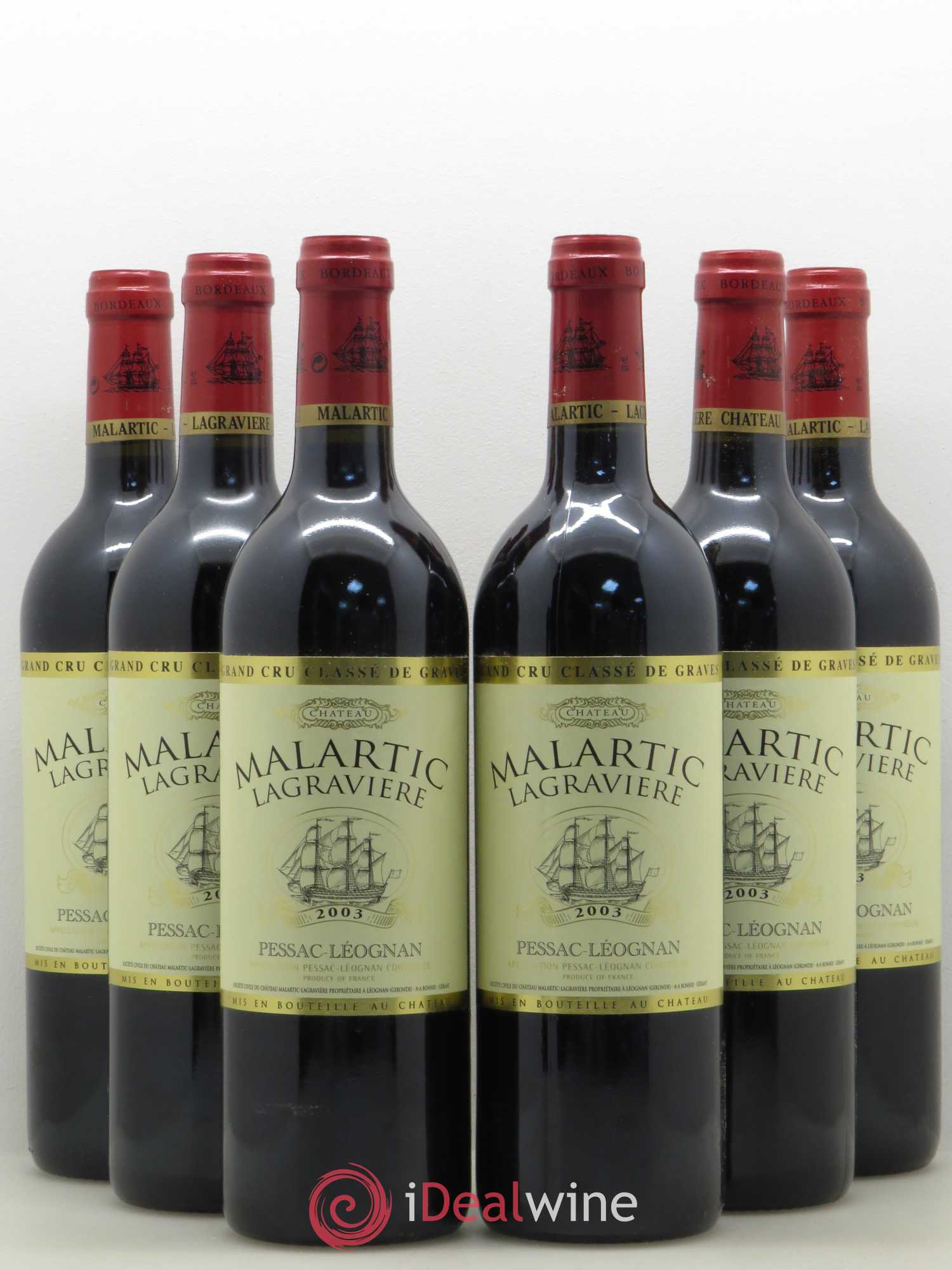 Château Malartic-Lagravière Cru Classé de Graves 2003 - Lot de 6 bouteilles - 0