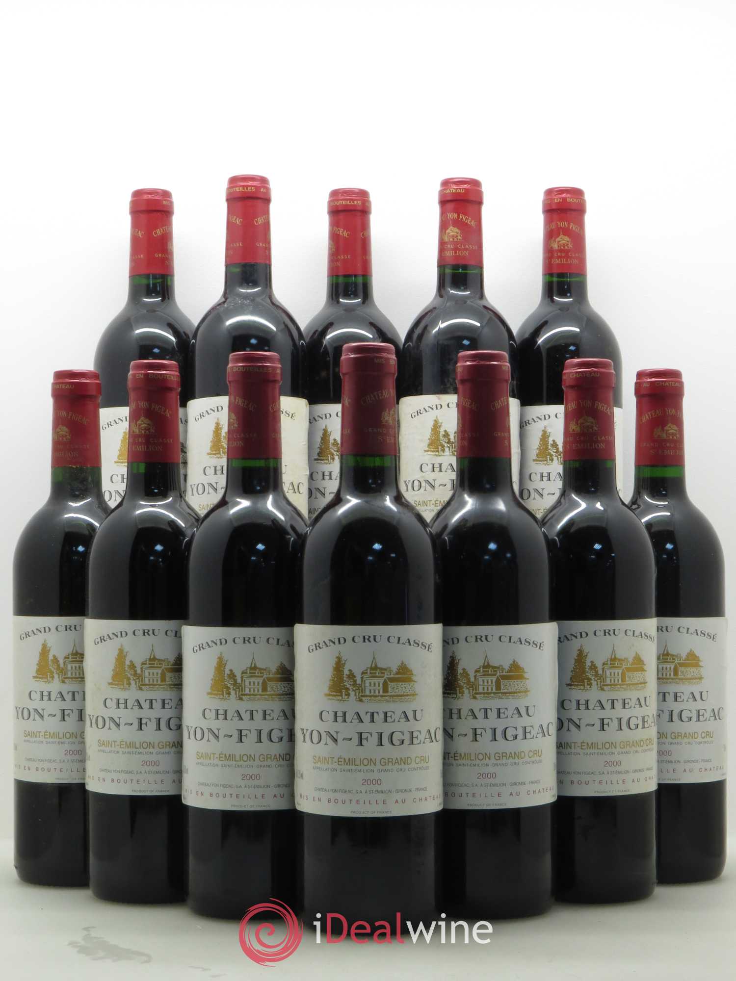 Château Yon Figeac Grand Cru Classé 2000 - Lot de 12 bouteilles - 0