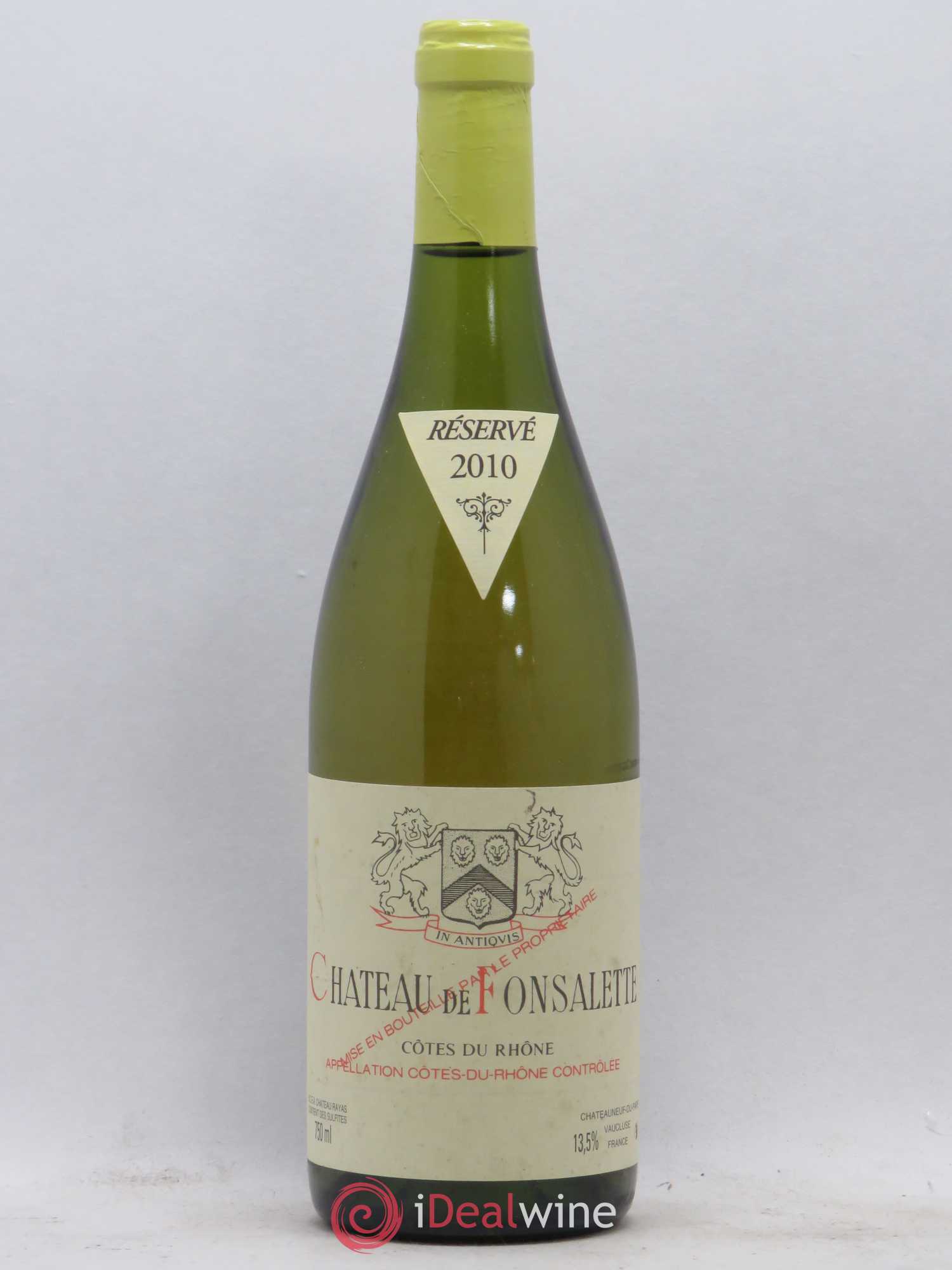 Côtes-du-Rhône Château de Fonsalette Emmanuel Reynaud 2010 - Lot de 1 bouteille - 0