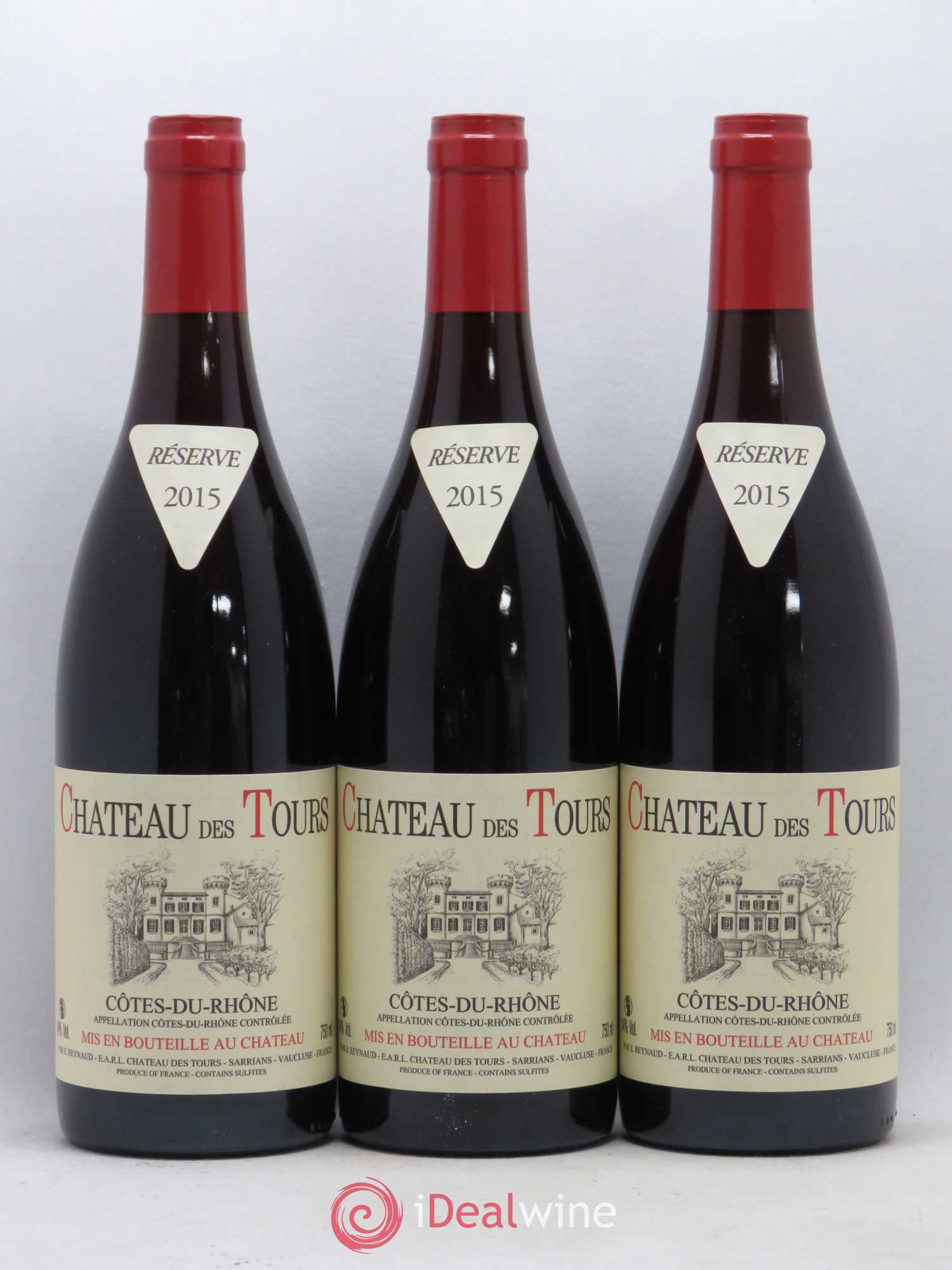 Côtes-du-Rhône Château des Tours Emmanuel Reynaud 2015 - Lot de 3 bouteilles - 0