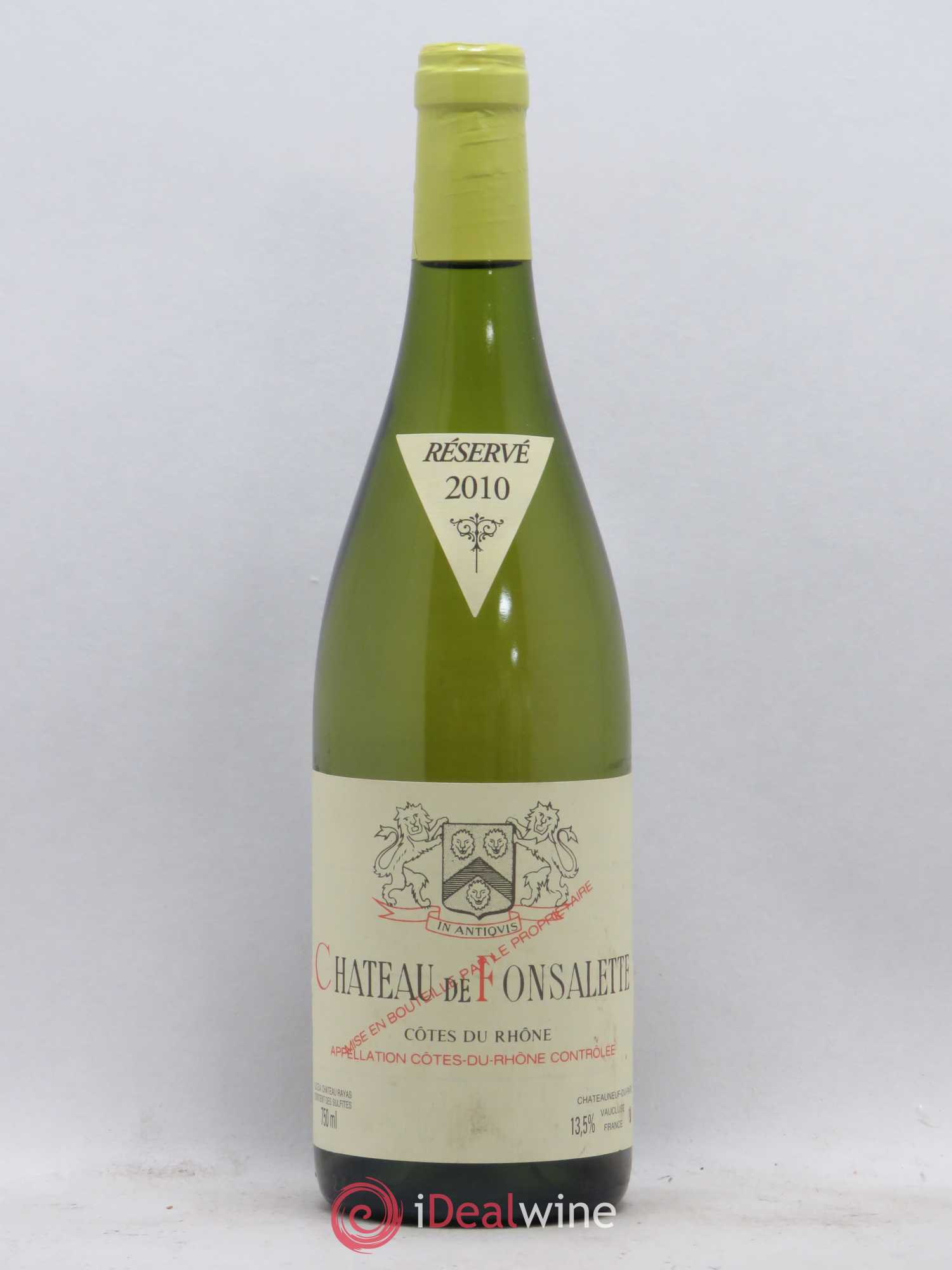 Côtes-du-Rhône Château de Fonsalette Emmanuel Reynaud 2010 - Lot de 1 bouteille - 0