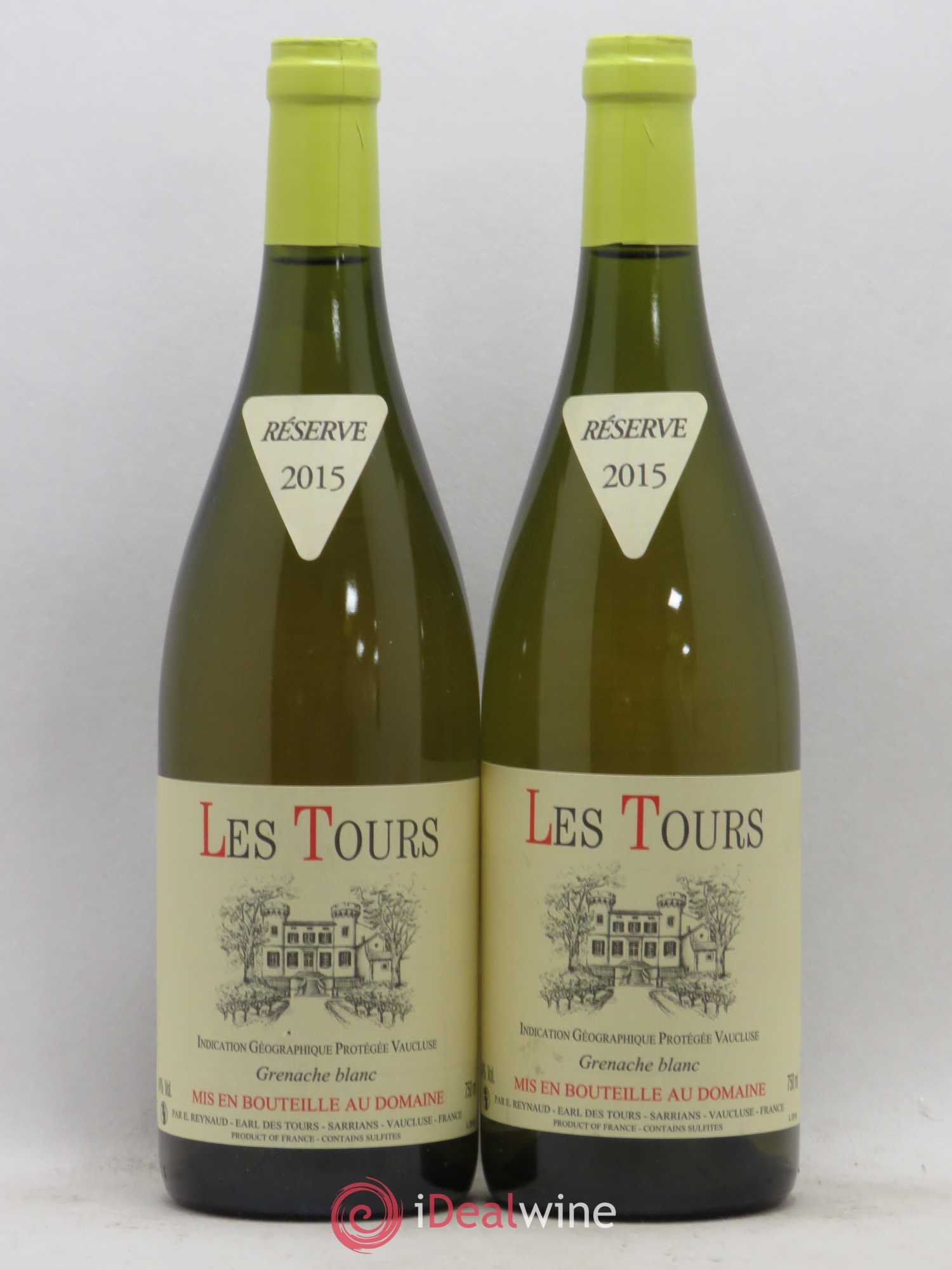 Vaucluse (Vin de Pays de Vaucluse) Les Tours Grenache Blanc Emmanuel Reynaud 2015 - Lot de 2 bouteilles - 0