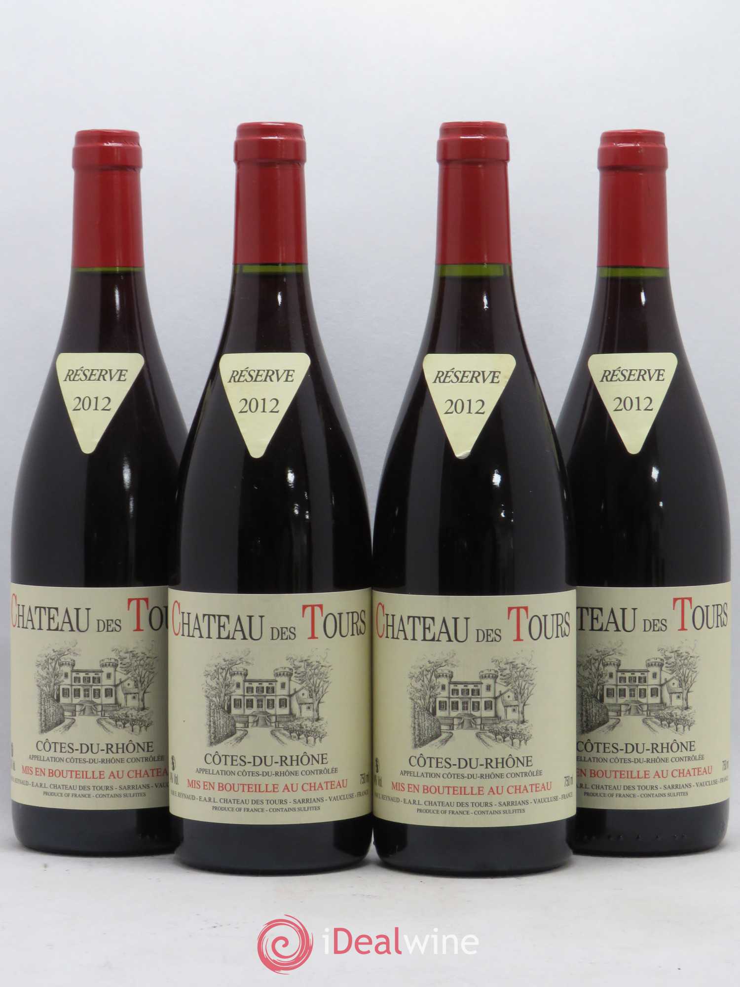 Côtes-du-Rhône Château des Tours Emmanuel Reynaud 2012 - Lot de 4 bouteilles - 0