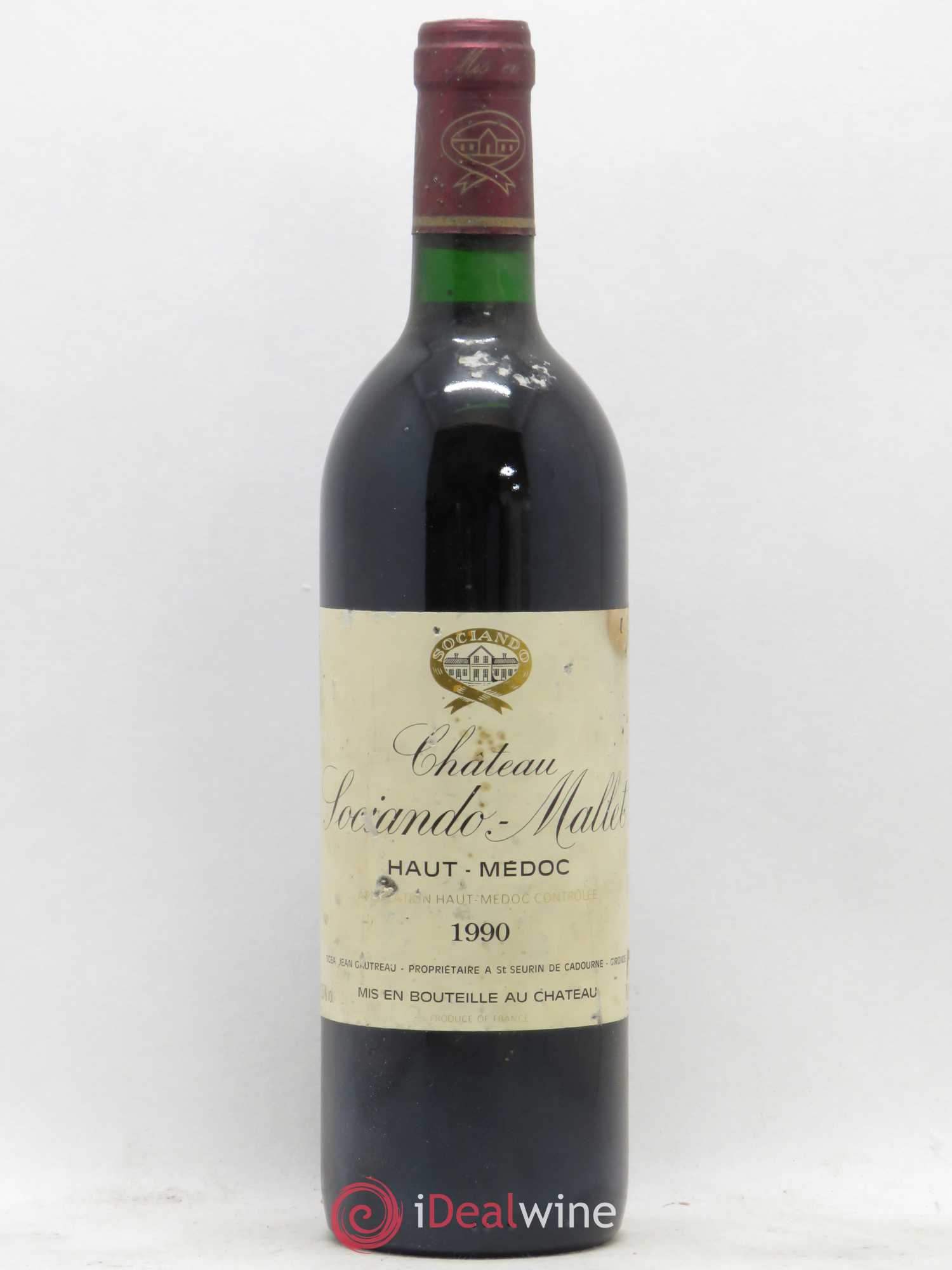 Château Sociando Mallet 1990 - Lot de 1 bouteille - 0