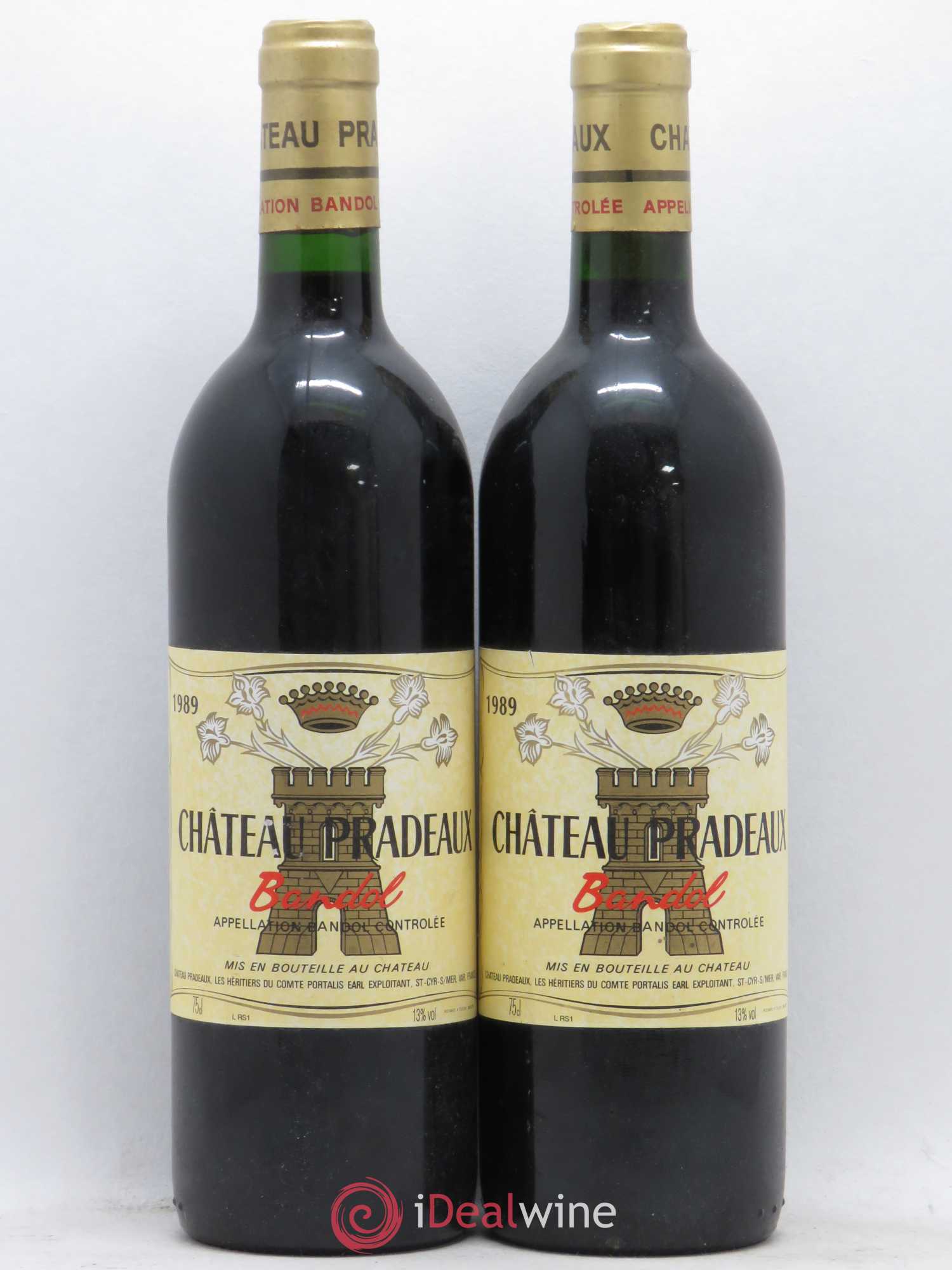 Bandol Château Pradeaux Famille Portalis 1989 - Lot de 2 bouteilles - 0