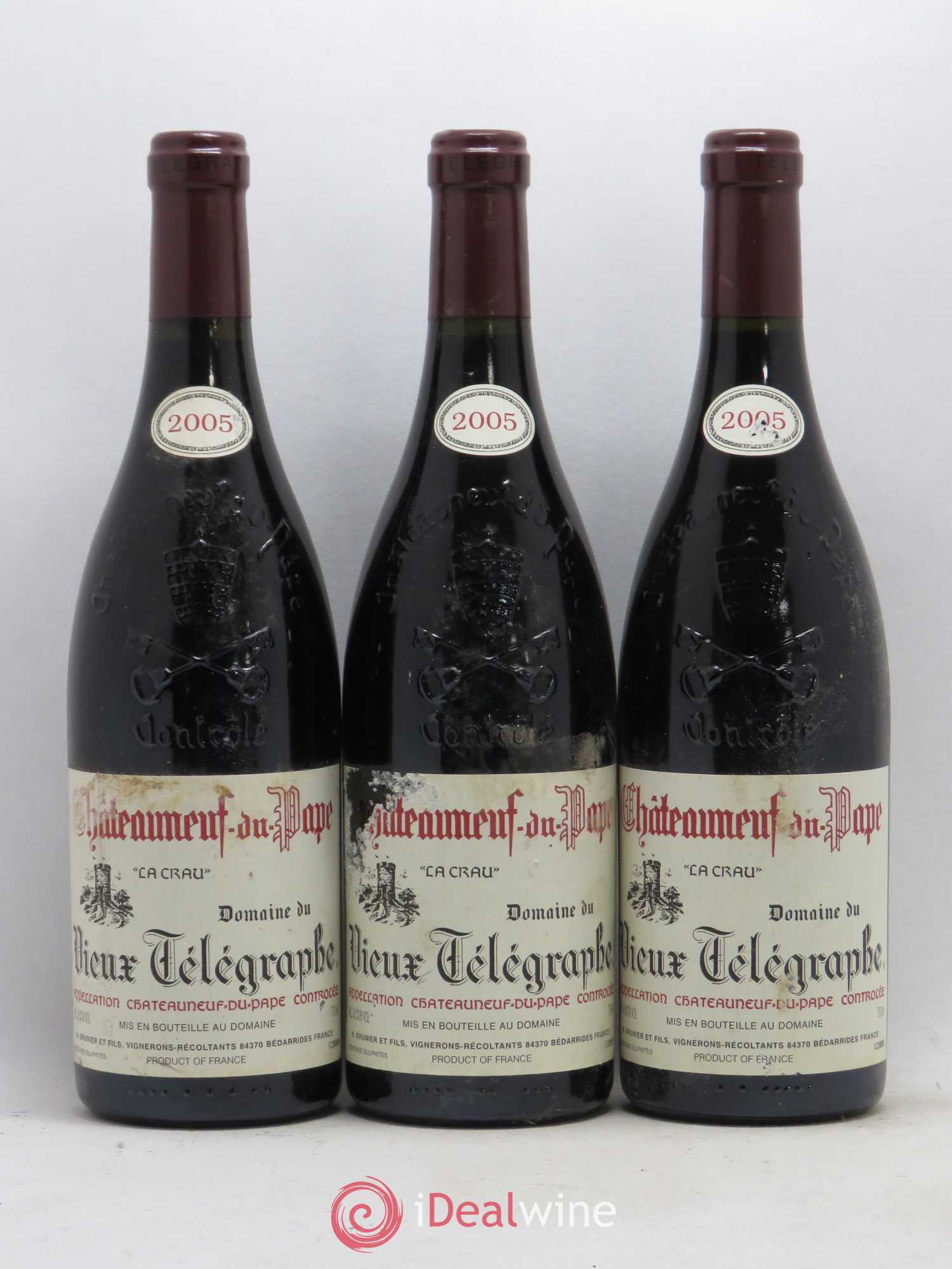 Châteauneuf-du-Pape Vieux Télégraphe (Domaine du) Vignobles Brunier 2005 - Lot de 6 bouteilles - 1
