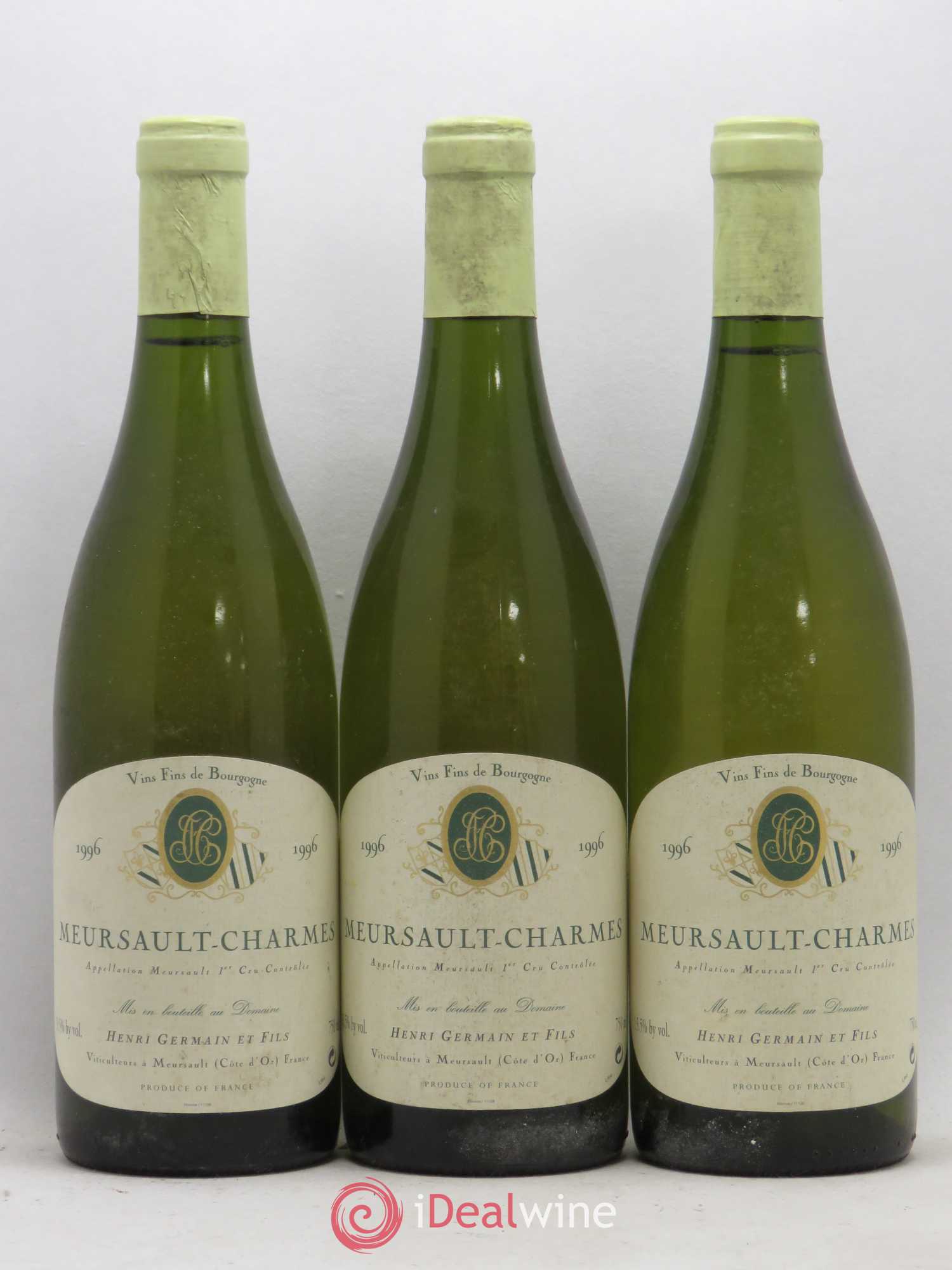 Meursault 1er Cru Charmes Henri Germain 1996 - Lot de 3 bouteilles - 0