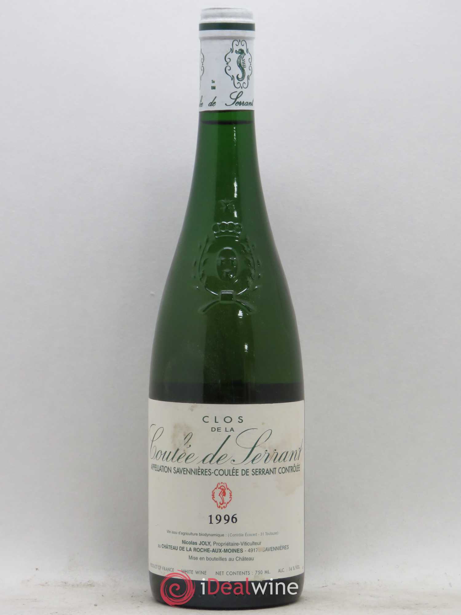 Savennières Clos de la Coulée de Serrant Vignobles de la Coulée de Serrant - Nicolas Joly 1996 - Lot de 1 bouteille - 0
