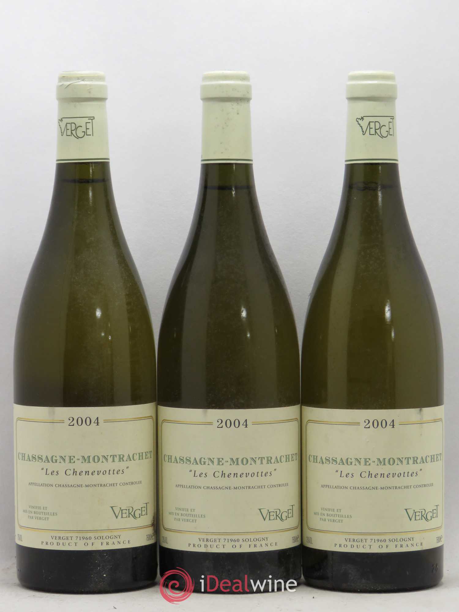 Chassagne-Montrachet 1er Cru Les Chenevottes Verget 2004 - Lot de 3 bouteilles - 0